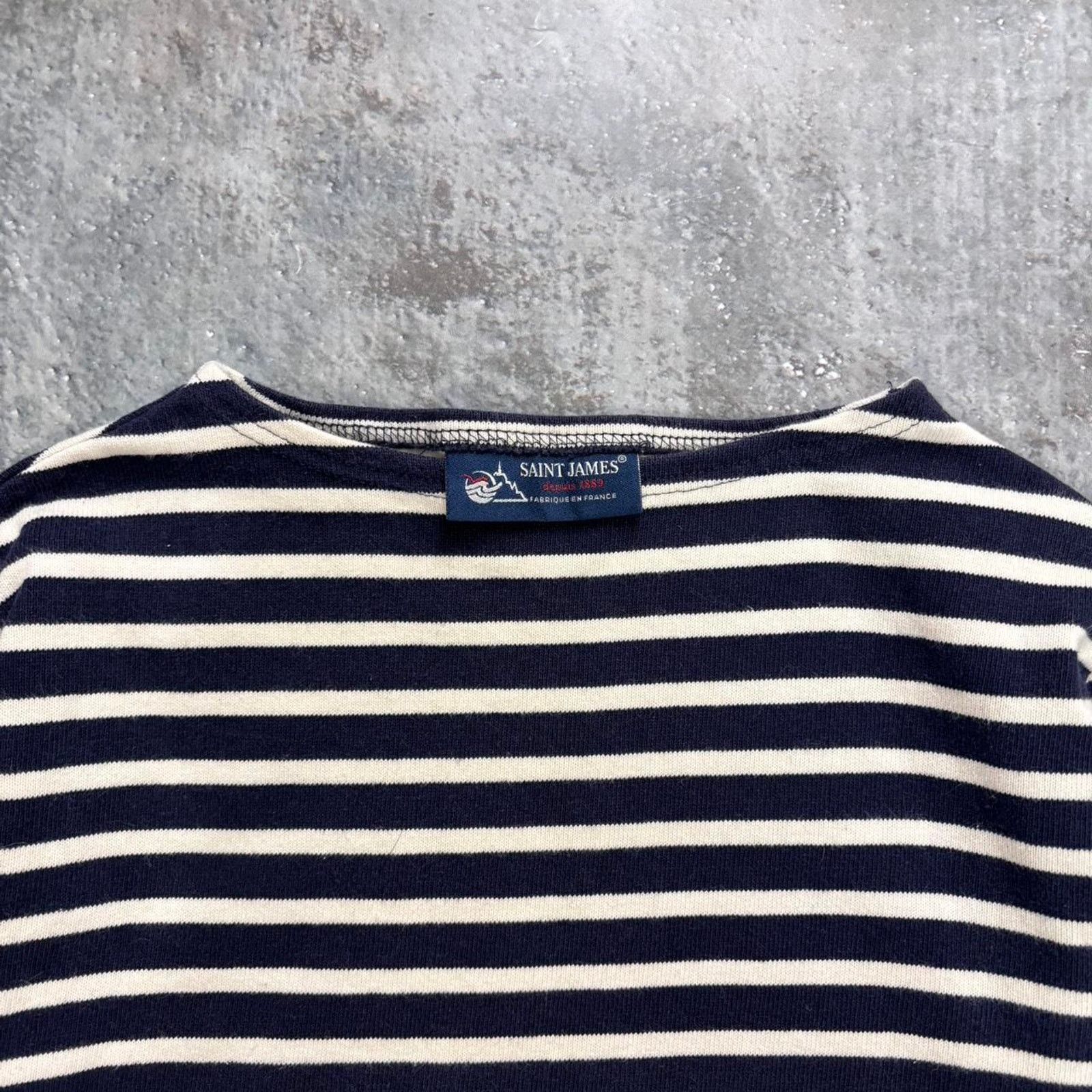Saint James Vintage Saint James Boat Neck Navy & White Striped Shirt XS Size XS / US 0-2 / IT 36-38 - 4 Thumbnail