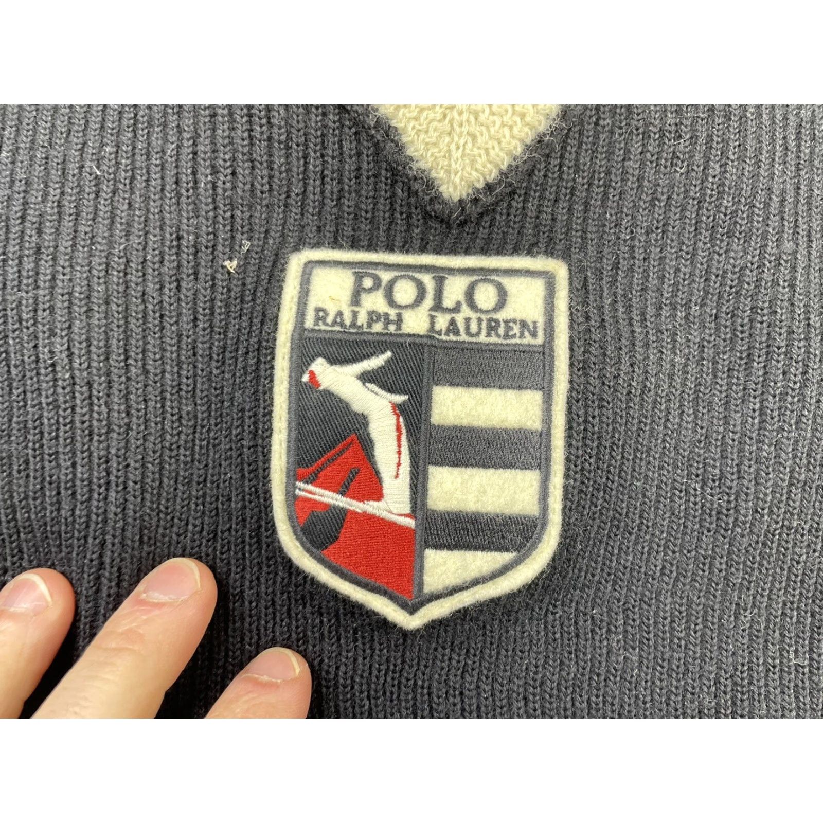 Ralph Lauren VINTAGE Polo Ralph Lauren Wool Ski Sweater Men M Black V-Neck 100% Wool Skiing Alpine Size US M / EU 48-50 / 2 - 2 Thumbnail
