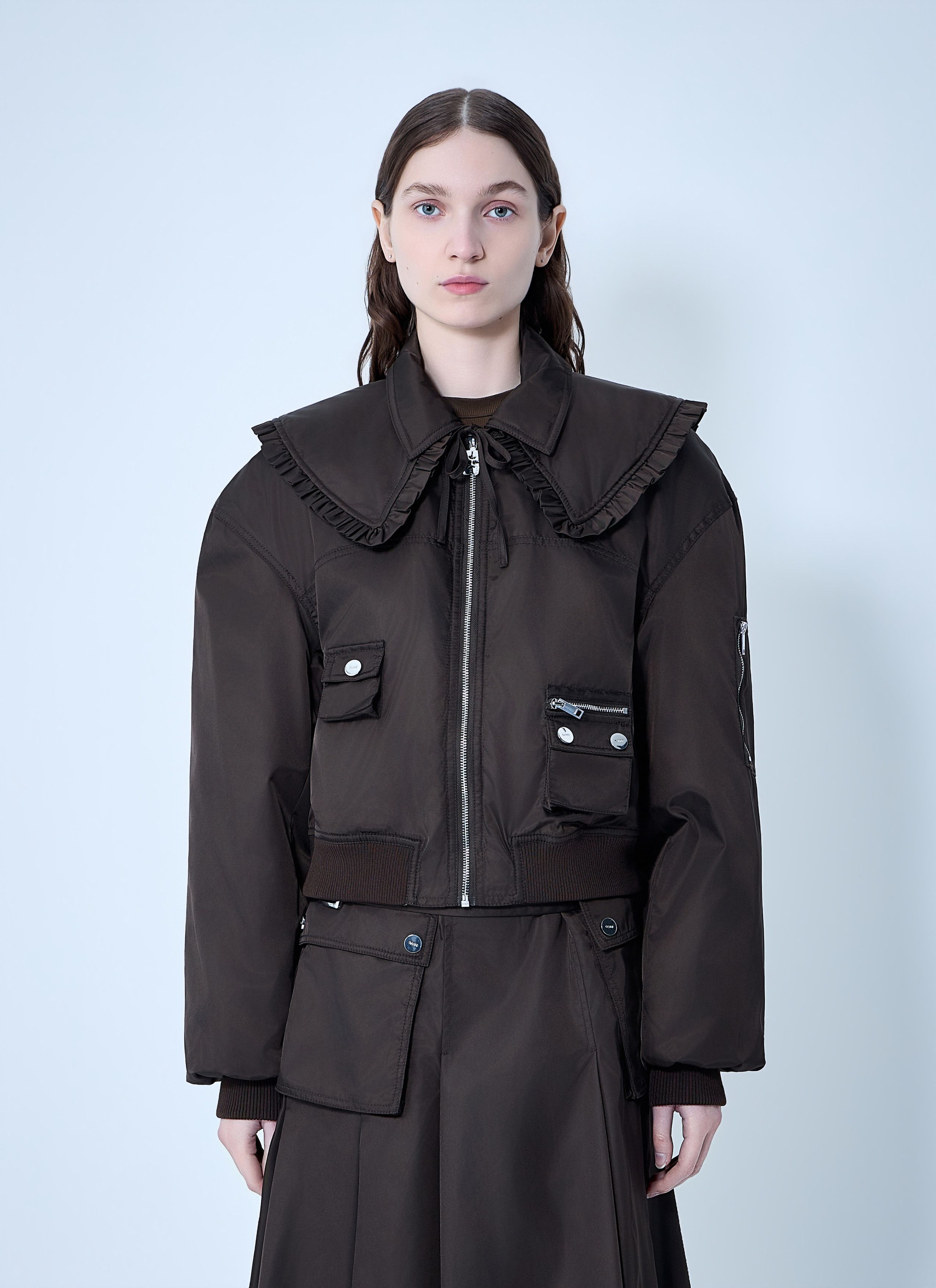 Ganni GANNI Duchesse Nylon Bomber Jacket (FR 36) | Grailed