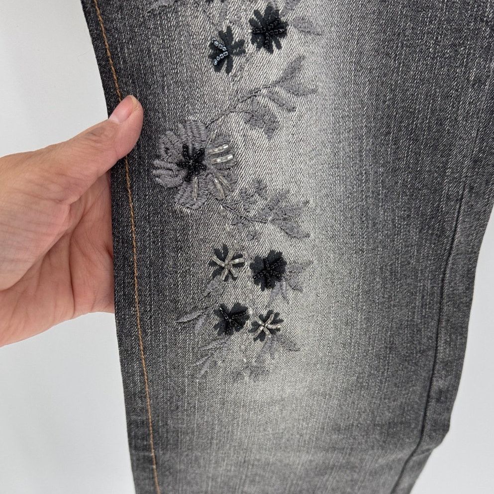 Other True Y2K London jeans beaded suede accents leather belt sz 6 Size 29" - 8 Thumbnail