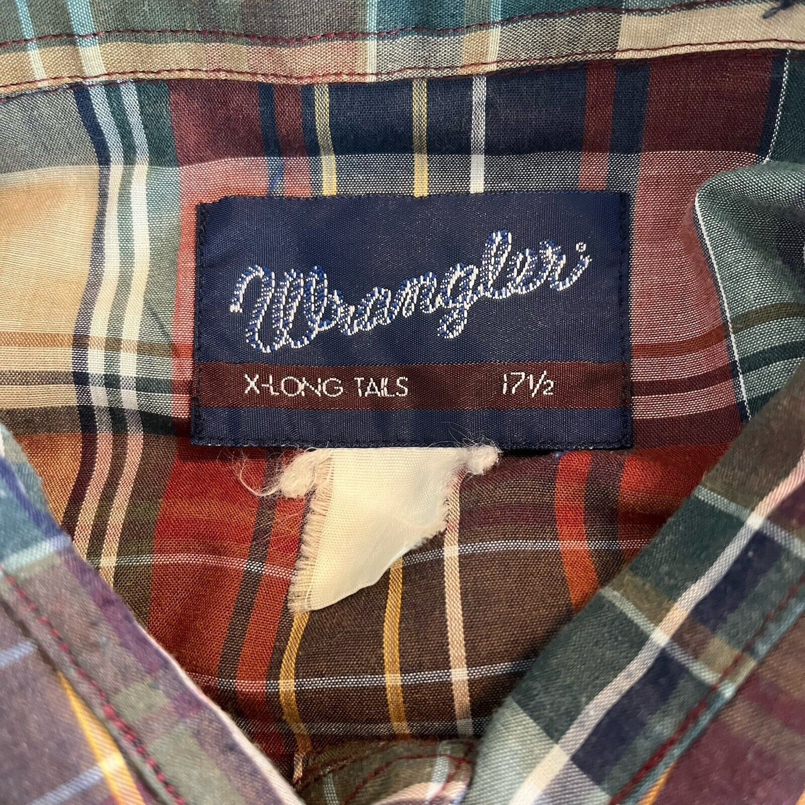 Wrangler Vintage Wrangler Plaid Pearl Snap Button Up X-Long Tails Size US XXL / EU 58 / 5 - 4 Thumbnail