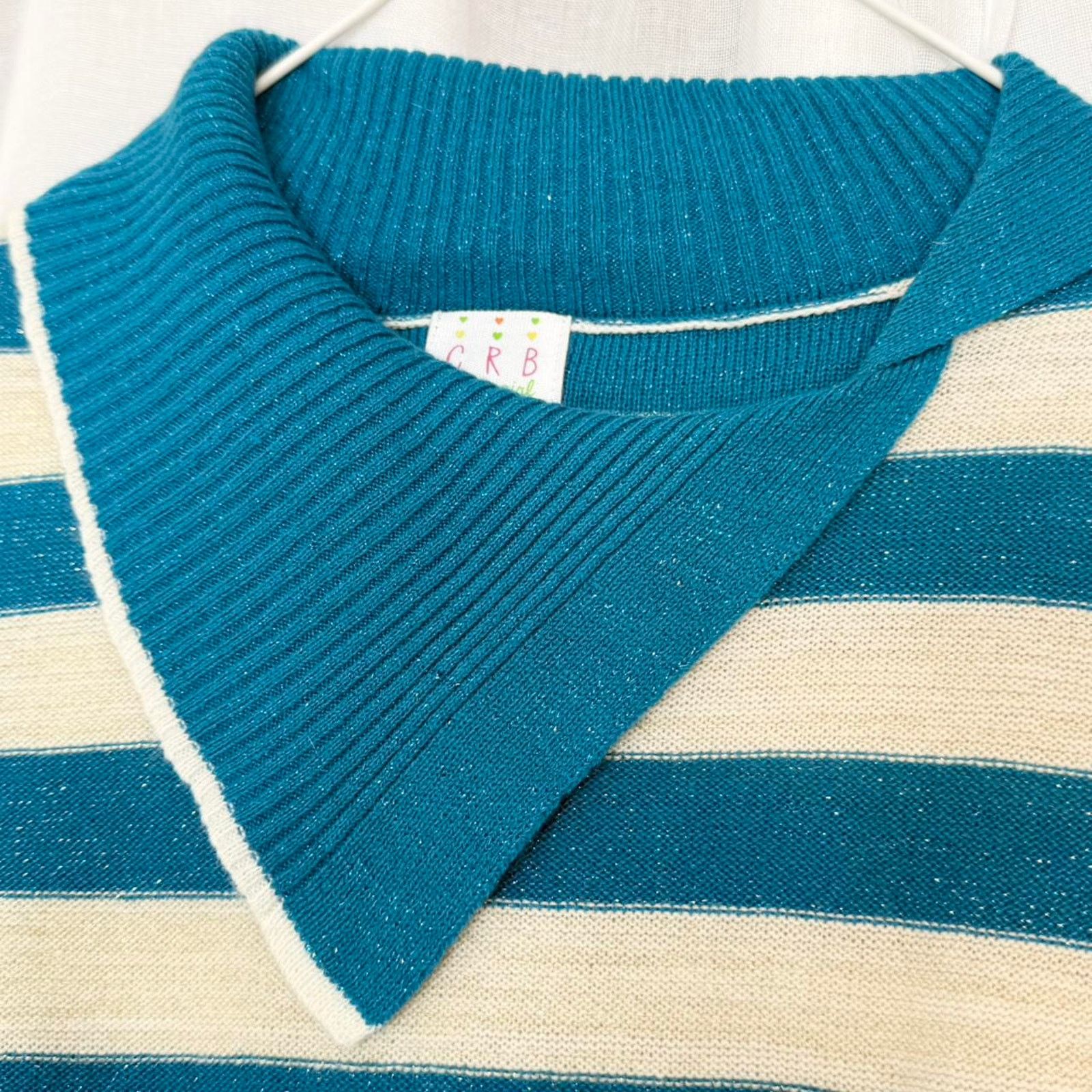 Vintage ✦ Y2K STRIPED METALLIC KNIT TOP ✦ Size S / US 4 / IT 40 - 4 Thumbnail