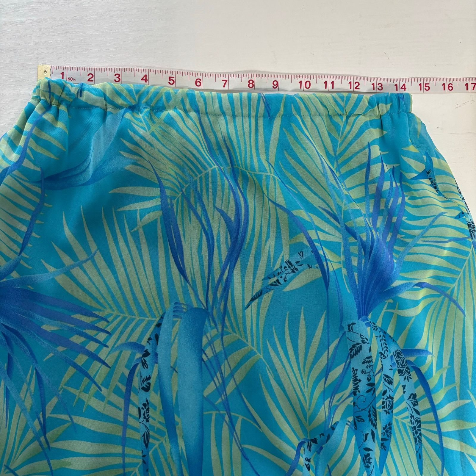 Other Studio 1 Floral Maxi Skirt Set 14W Blue Yellow Tropical 2pc Size 36" / US 14 / IT 50 - 15 Thumbnail