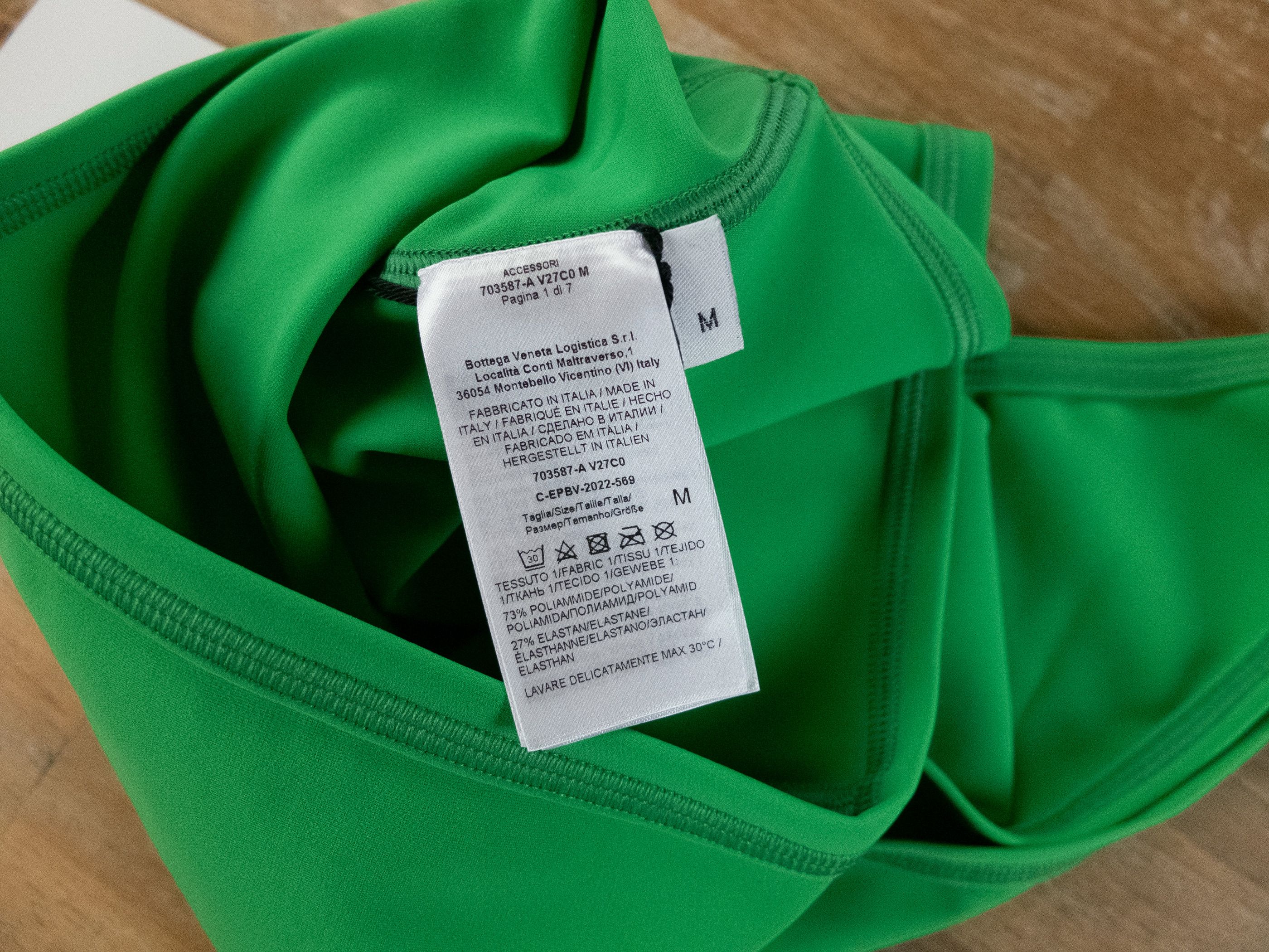 Bottega Veneta BOTTEGA VENETA green two piece one shoulder bikini swimsuit Size 28" / US 6 / IT 42 - 5 Thumbnail