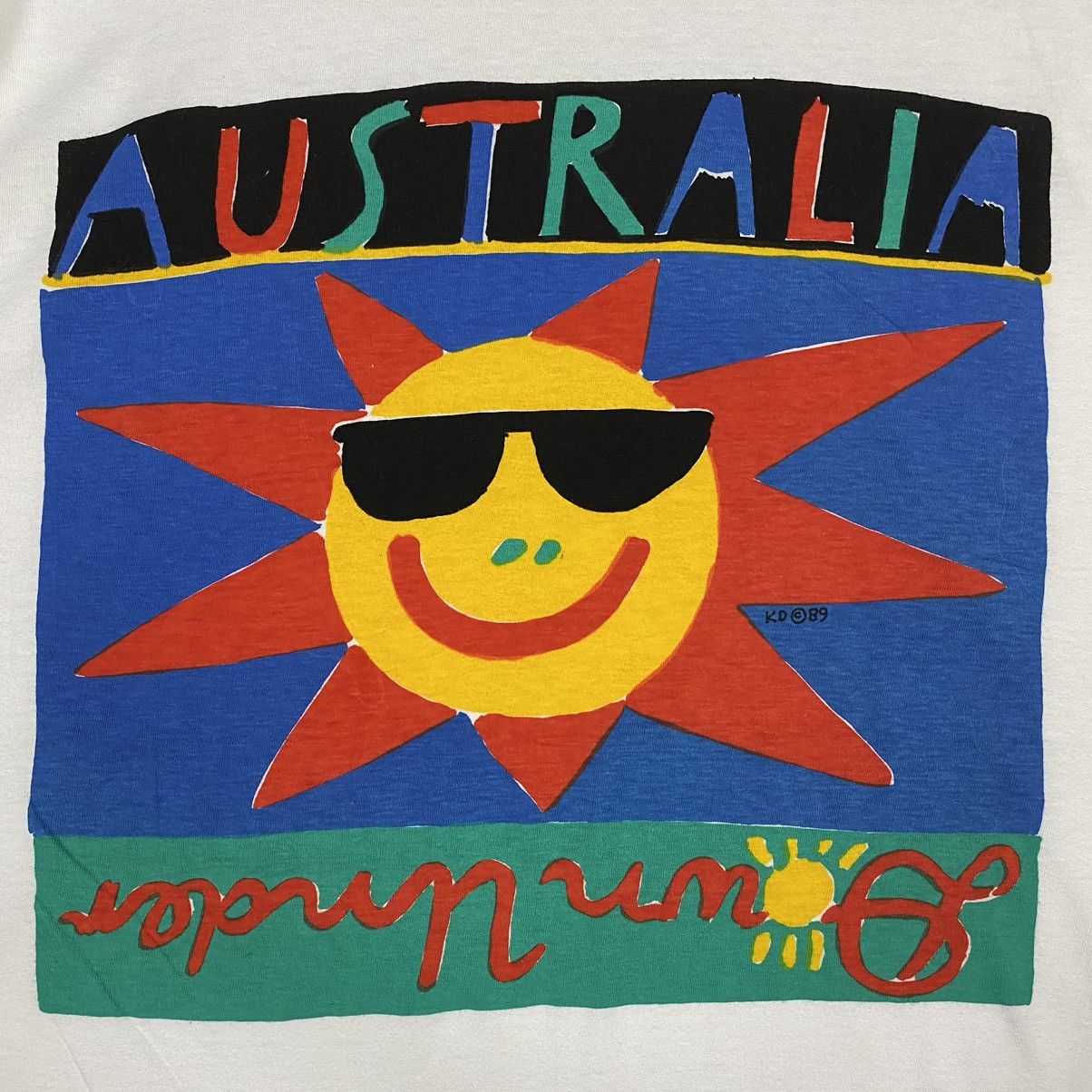 Vintage Vintage 89' DONE UNDER Australia Sun Art By Ken Done Tee Size US L / EU 52-54 / 3 - 4 Thumbnail