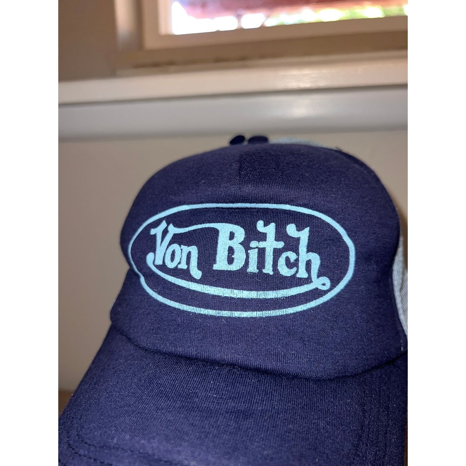 Vintage Y2K Von B*tch Blue Toned Hat Headwear Designer Spoof 2000s Size ONE SIZE - 3 Thumbnail