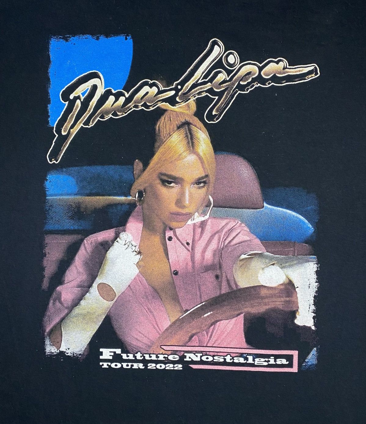 Fruit Of The Loom Dua Lipa Future Nostalgia tour rap tee t shirt 2022 black L Size US L / EU 52-54 / 3 - 2 Thumbnail