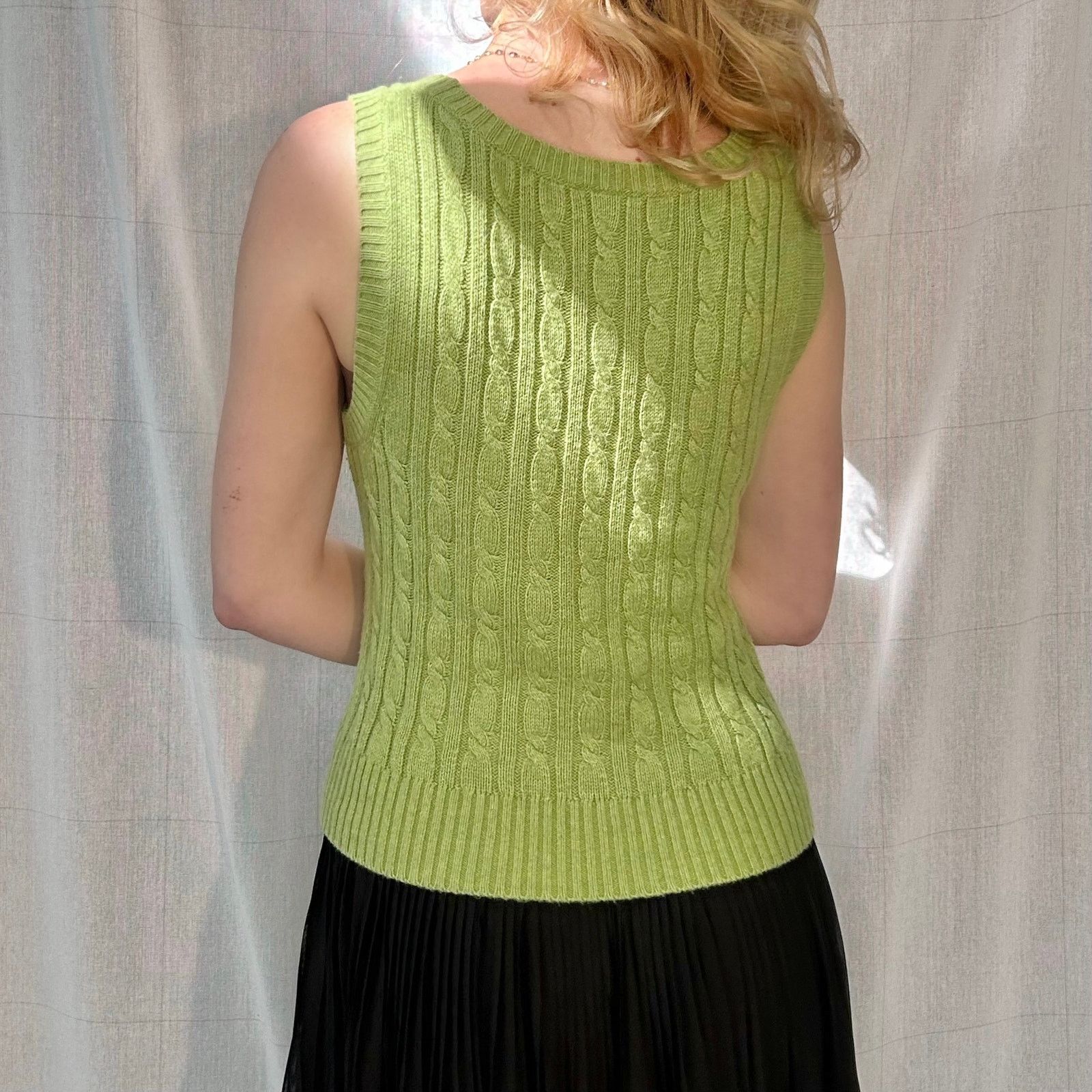 Loft Ann Taylor LOFT Green Sweater Vest Top Size M Size M / US 6-8 / IT 42-44 - 2 Thumbnail