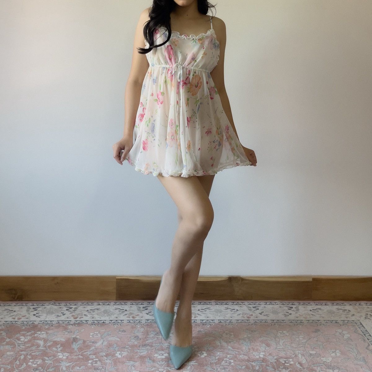 Victoria's Secret Victoria’s Secret 1990s Floral Chiffon Slip Dress (S–M) Size M / US 6-8 / IT 42-44 - 4 Thumbnail