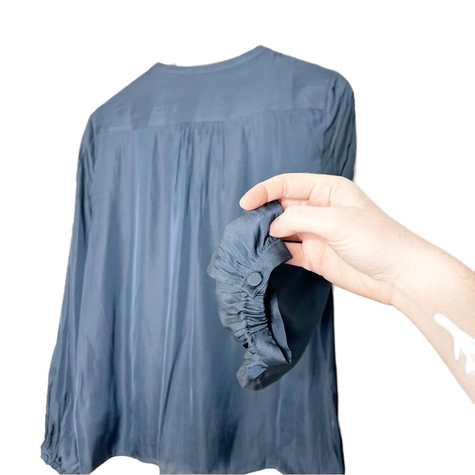 J.Crew New with tag J. Crew Women's Teal Satin Business Blouse Size M / US 6-8 / IT 42-44 - 9 Thumbnail
