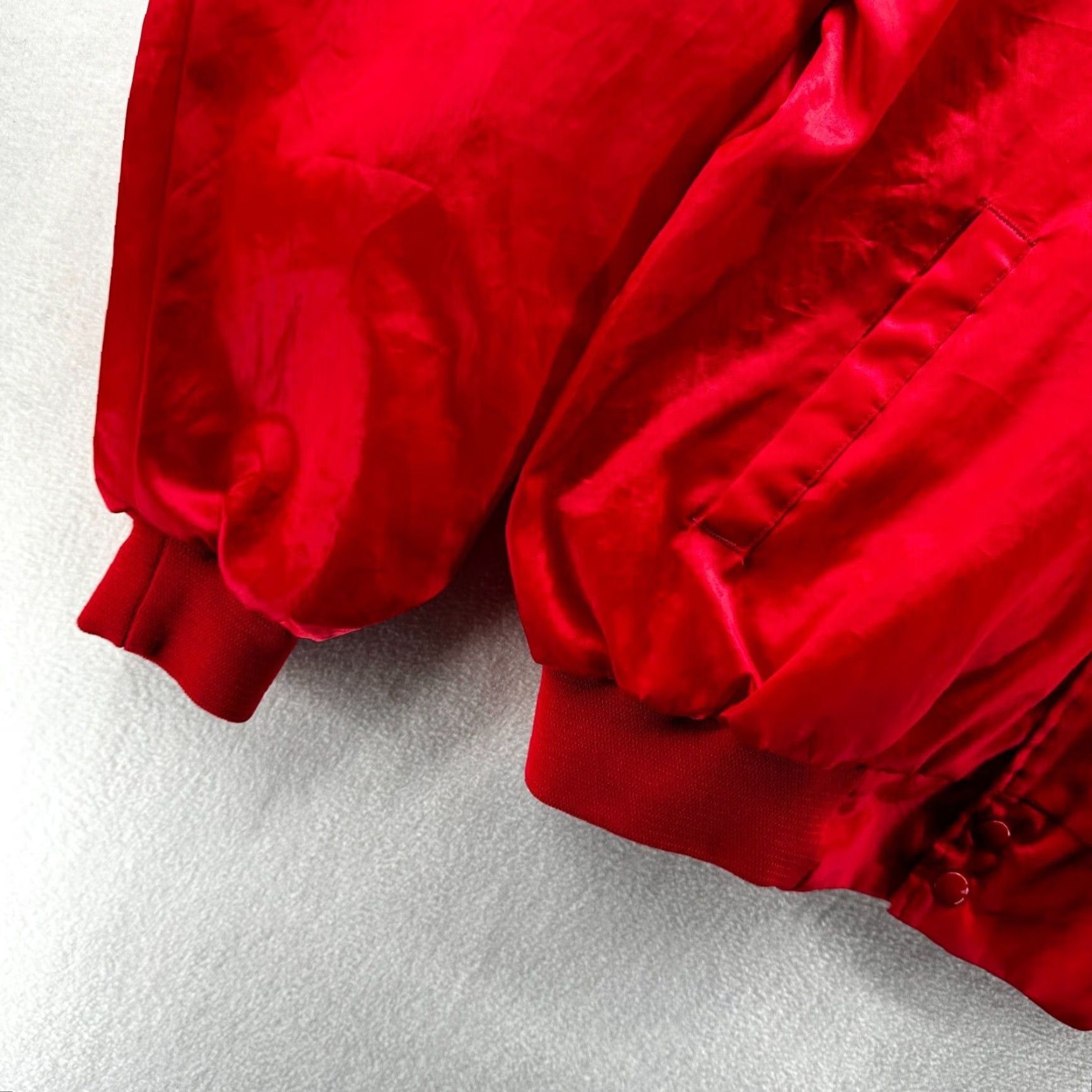 Vintage VINTAGE Eagle Athletic Club Nylon Bomber Jacket Mens XL Red Satin 90s Baseball Gym Racing Snap Closure Mid-Length Jacket Size US XL / EU 56 / 4 - 4 Thumbnail