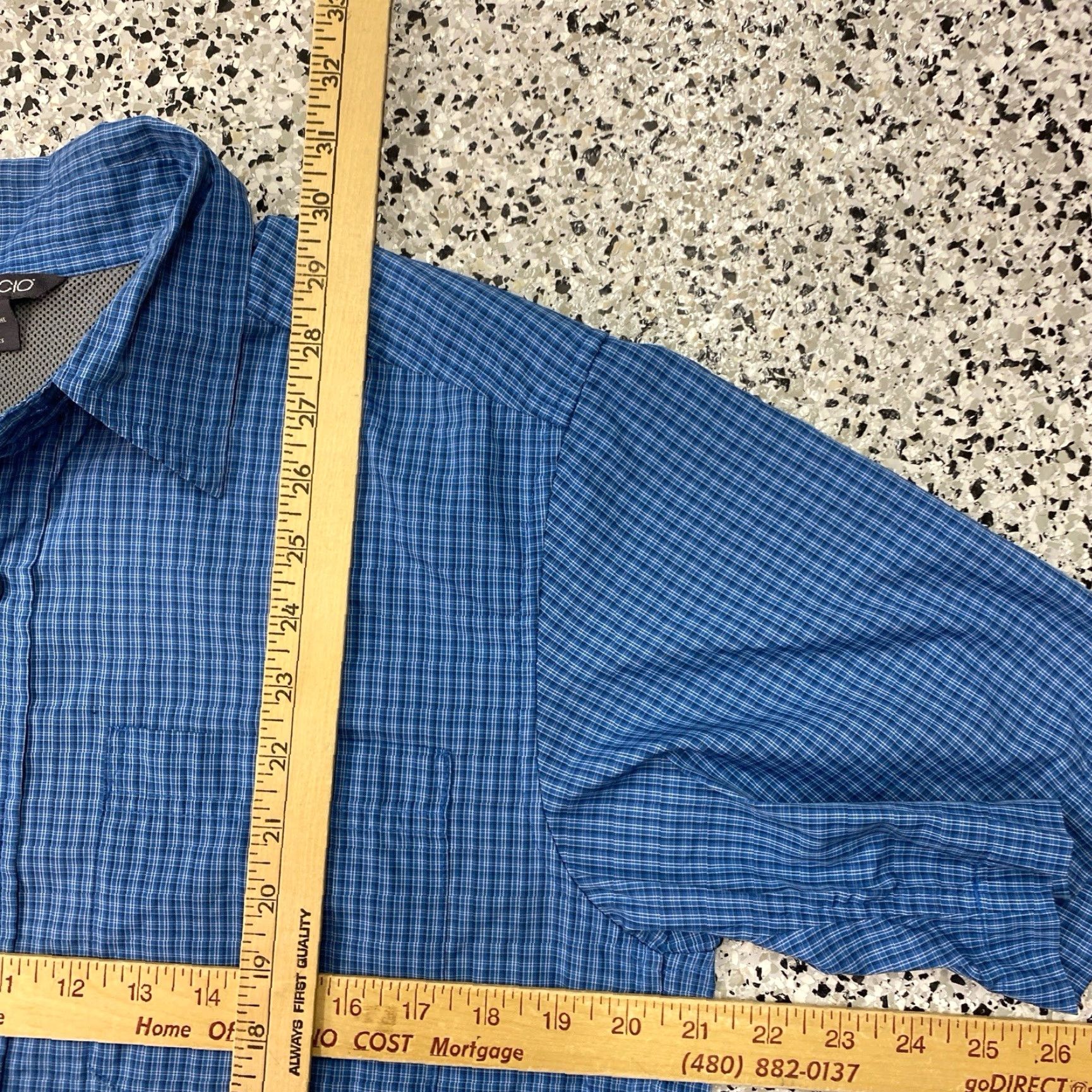 ExOfficio ExOfficio Shirt Mens Medium Blue Plaid Flannel Outdoor Lightweight Vented Size US M / EU 48-50 / 2 - 3 Thumbnail