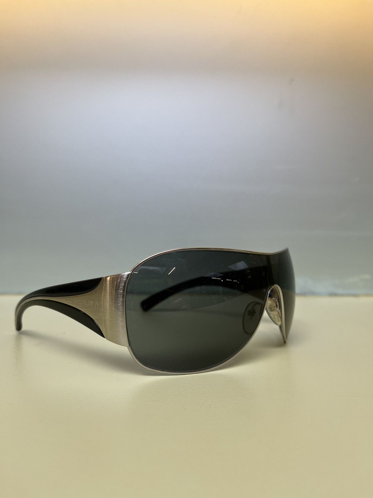 image of Prada Spr 63L Chrome Metal Vintage Sunglasses, Women's