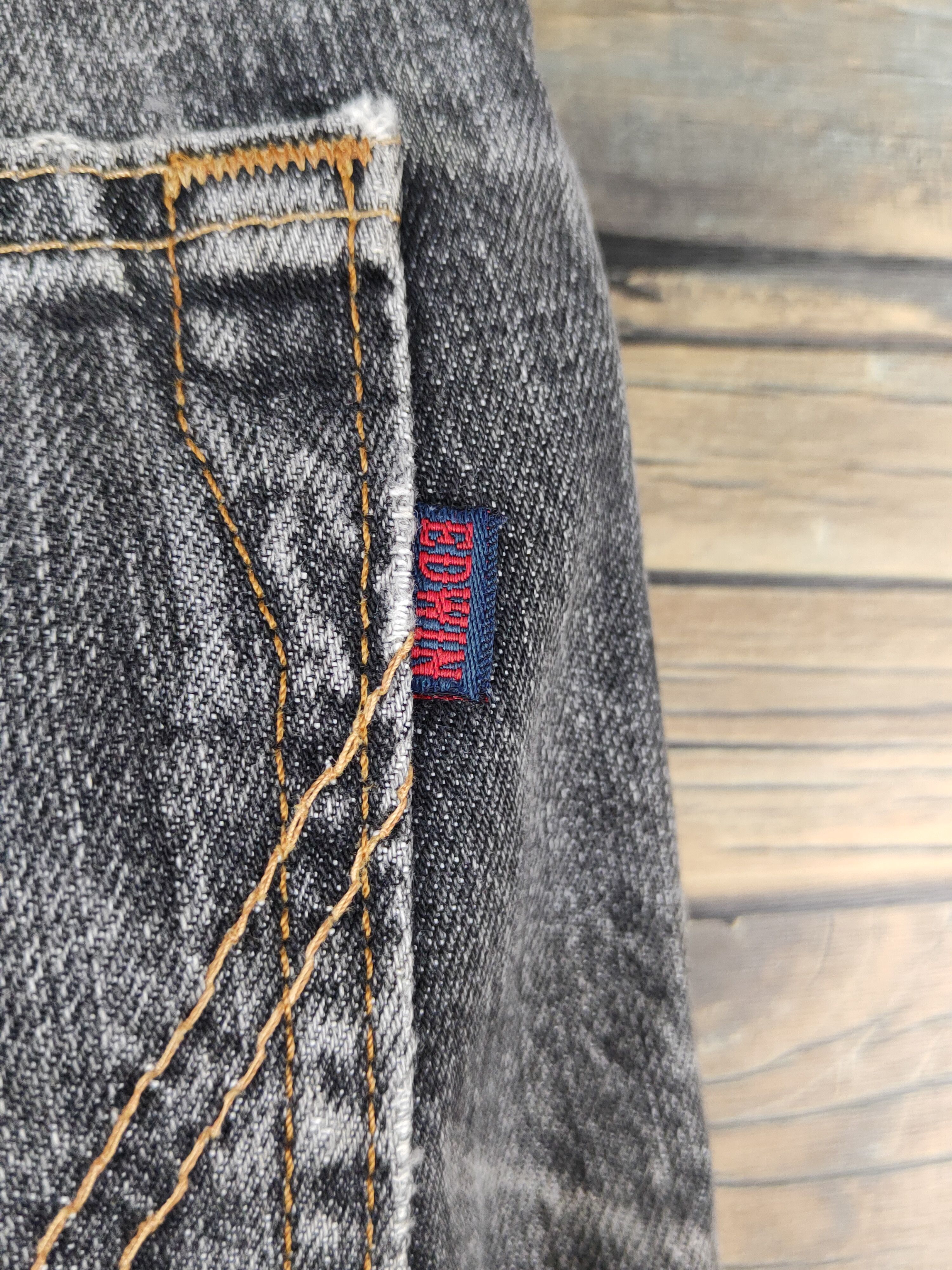 Edwin Edwin Black Distressed Ripped denim Jeans #W1385 Size US 32 / EU 48 - 10 Thumbnail