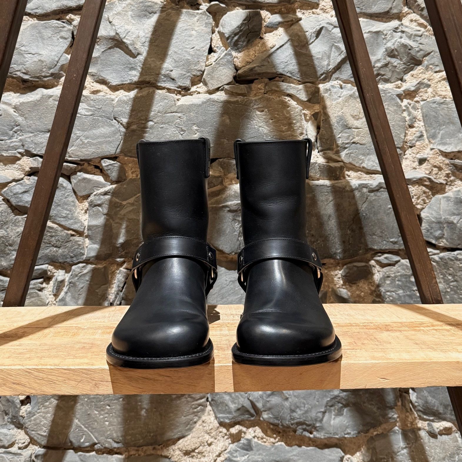Loewe LOEWE Black Leather Campo Harness Biker Boots Size US 6 / IT 36 - 2 Thumbnail