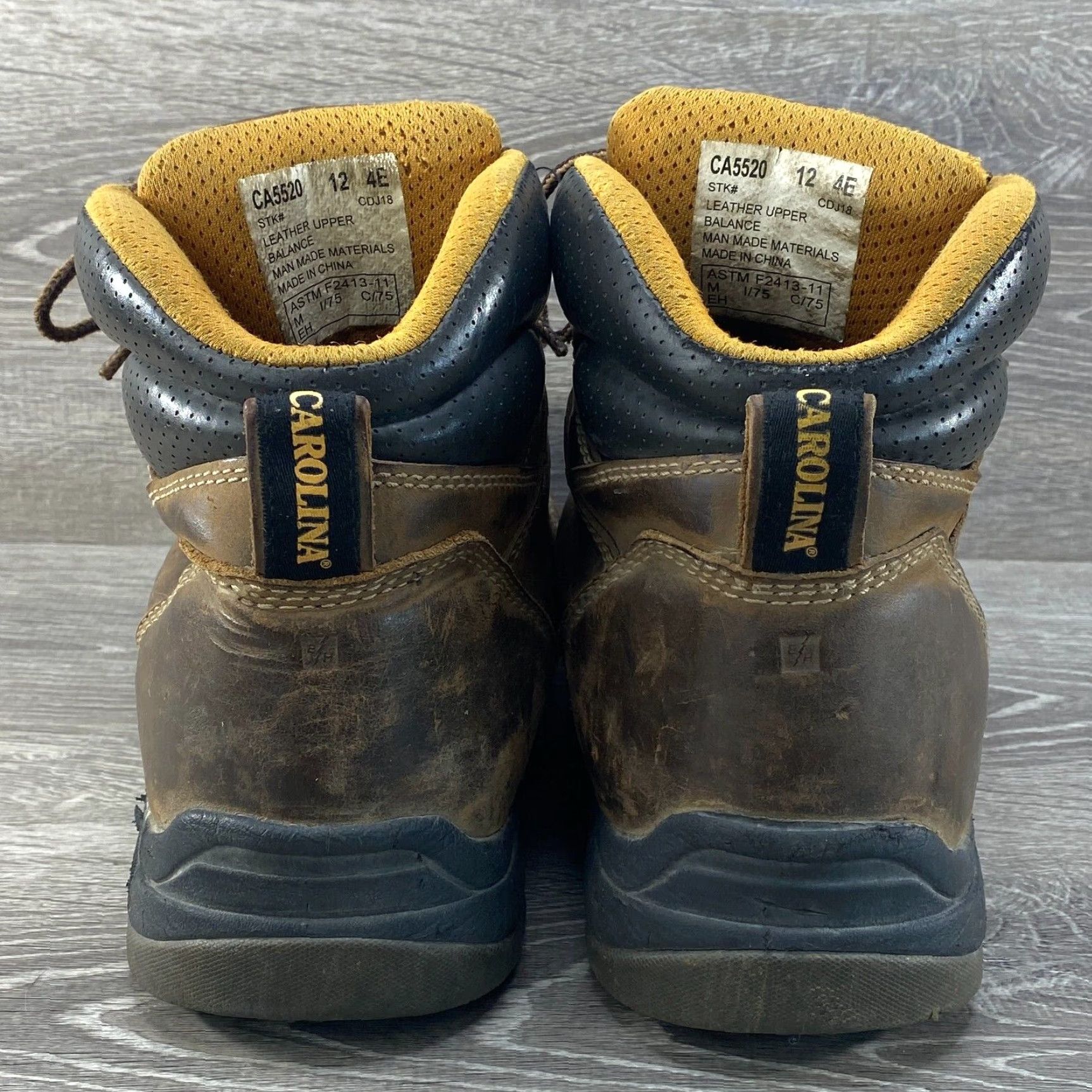 Vintage Carolina Work Boots Mens 12 4E Waterproof Comp Toe Bruno Brown Leather Lace Up Size US 12 / EU 45 - 7 Thumbnail