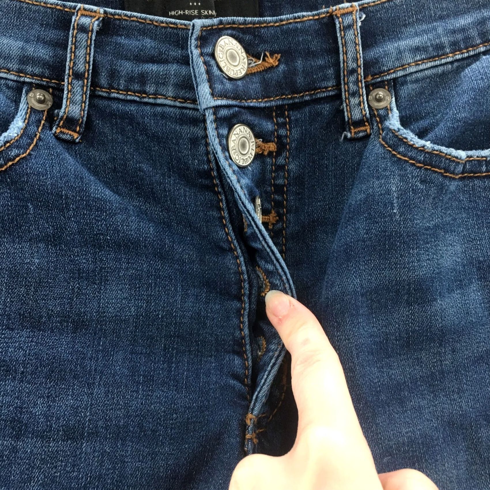 Banana Republic Banana Republic Skinny Jeans Womens 00P Blue Denim Button Fly Size 24" / US 00 / IT 34 - 4 Thumbnail