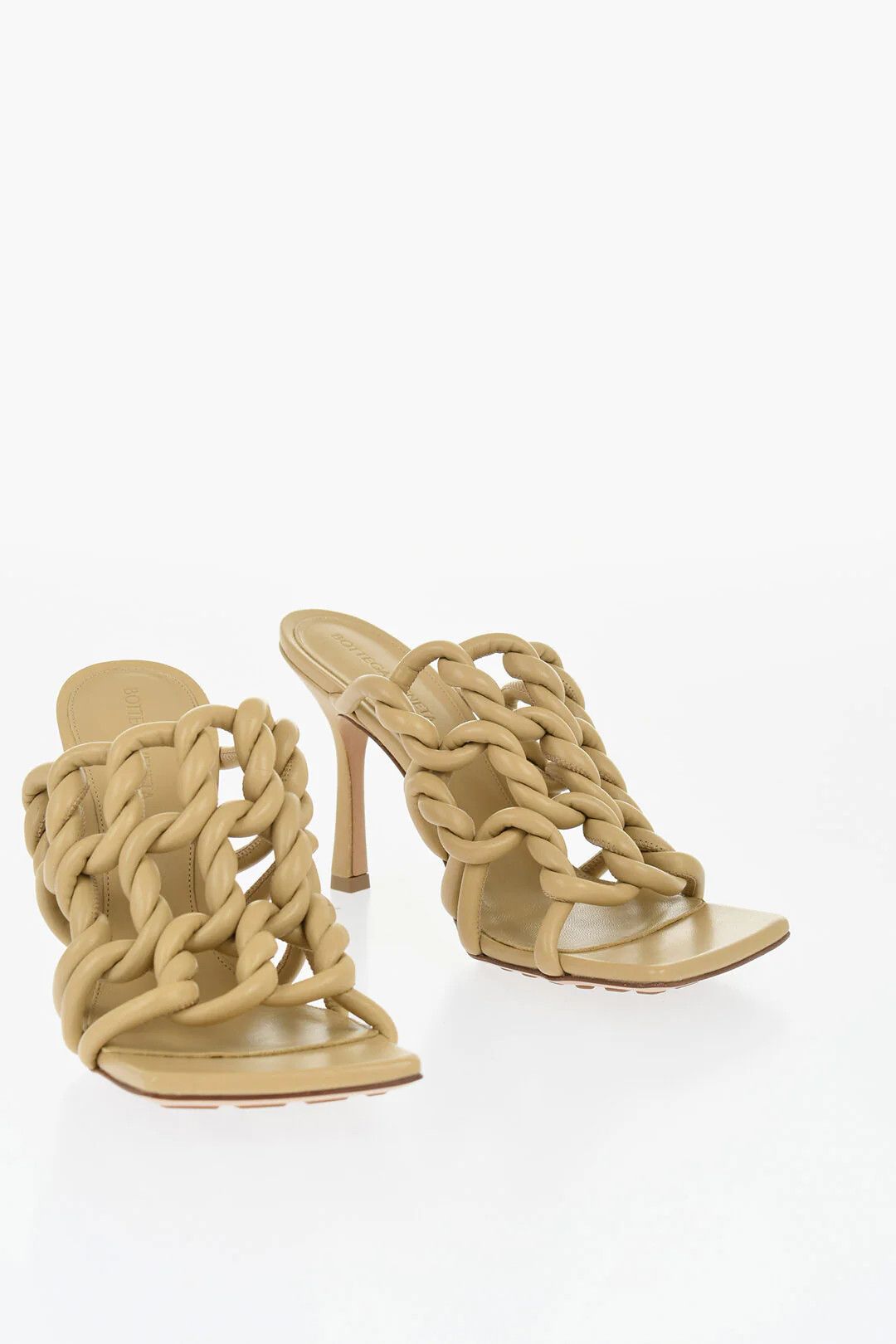 Bottega Veneta og1mm0426 Woven Leather Sandals in Beige Size US 6 / IT 36 - 3 Thumbnail