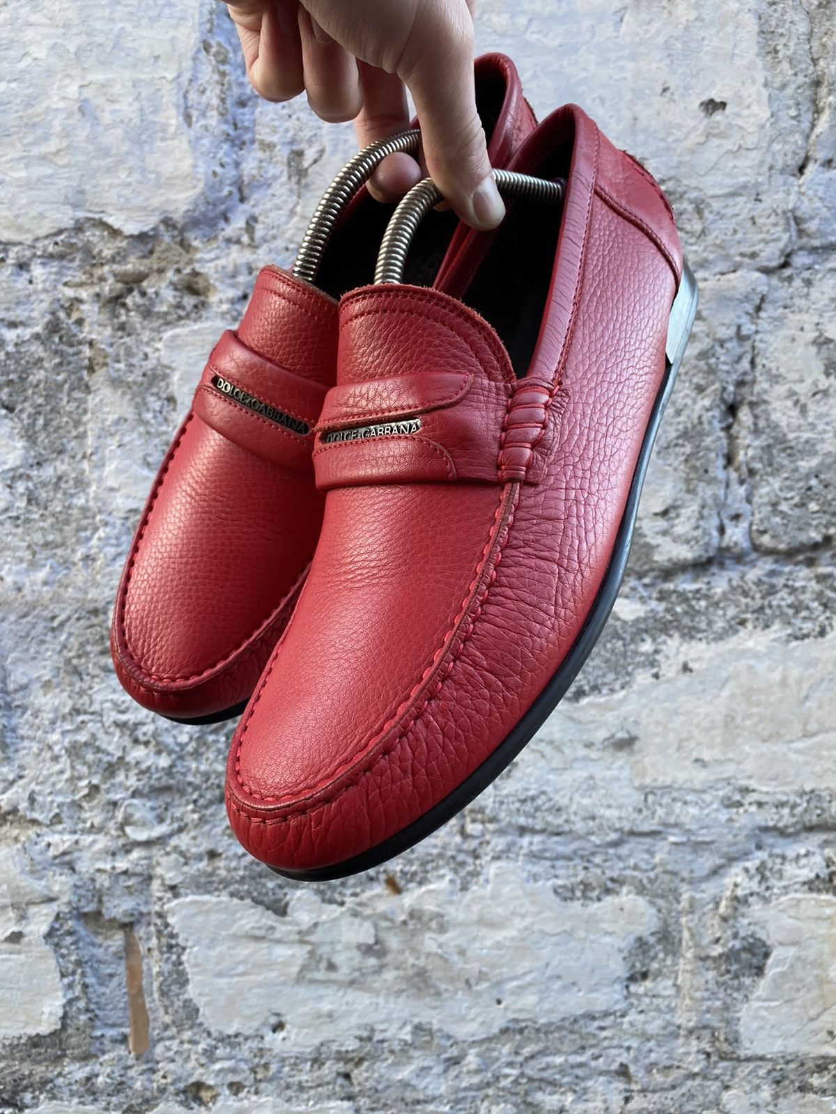 Dolce & Gabbana Dolce Gabbana Leather Red Moccasin Size U.K. 7.5 Size US 8 / EU 41 - 2 Thumbnail