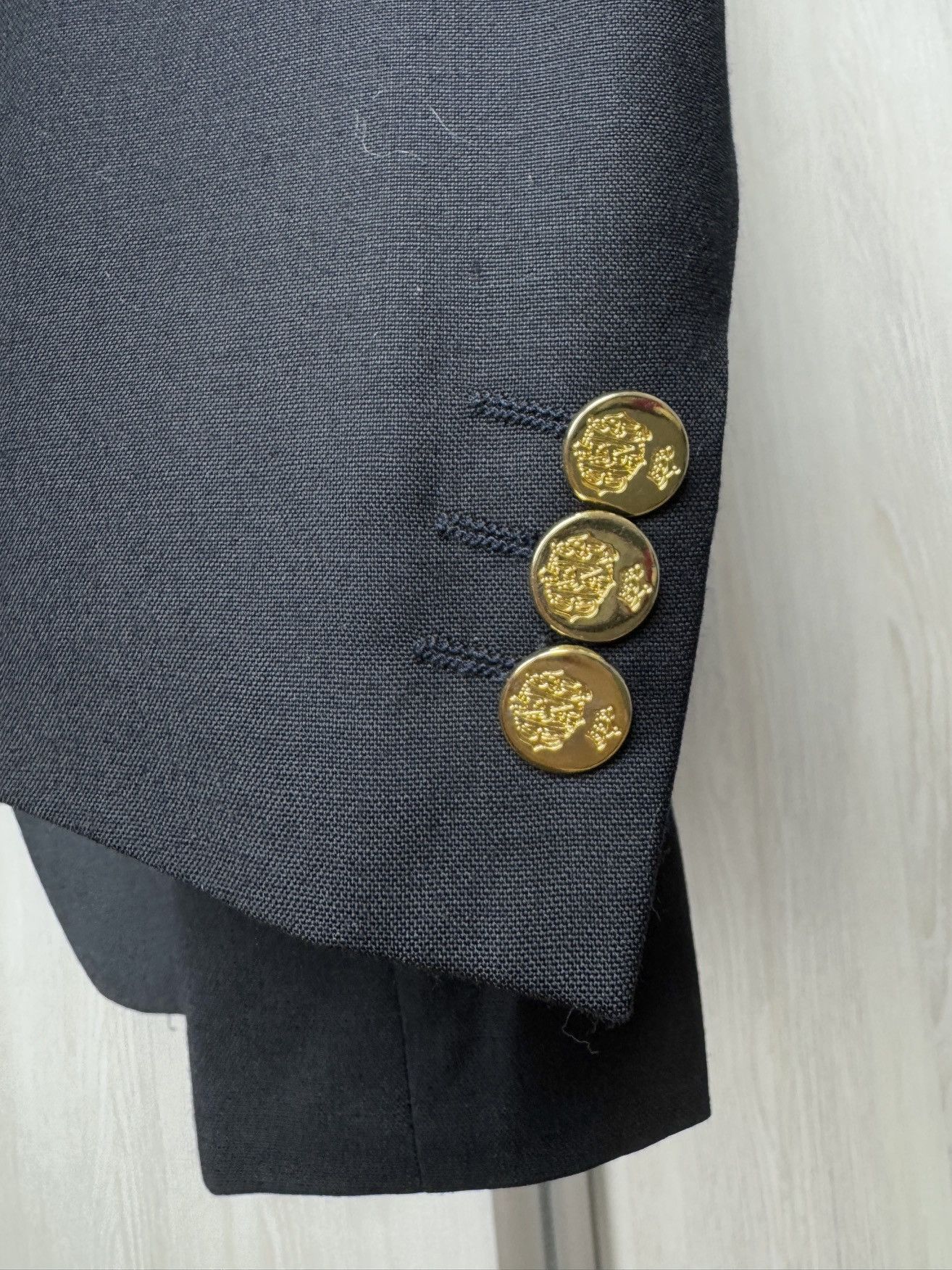 Tombolini Eugenio Tombolini vintage navy blue metal buttons sport coat Size 42R - 7 Thumbnail