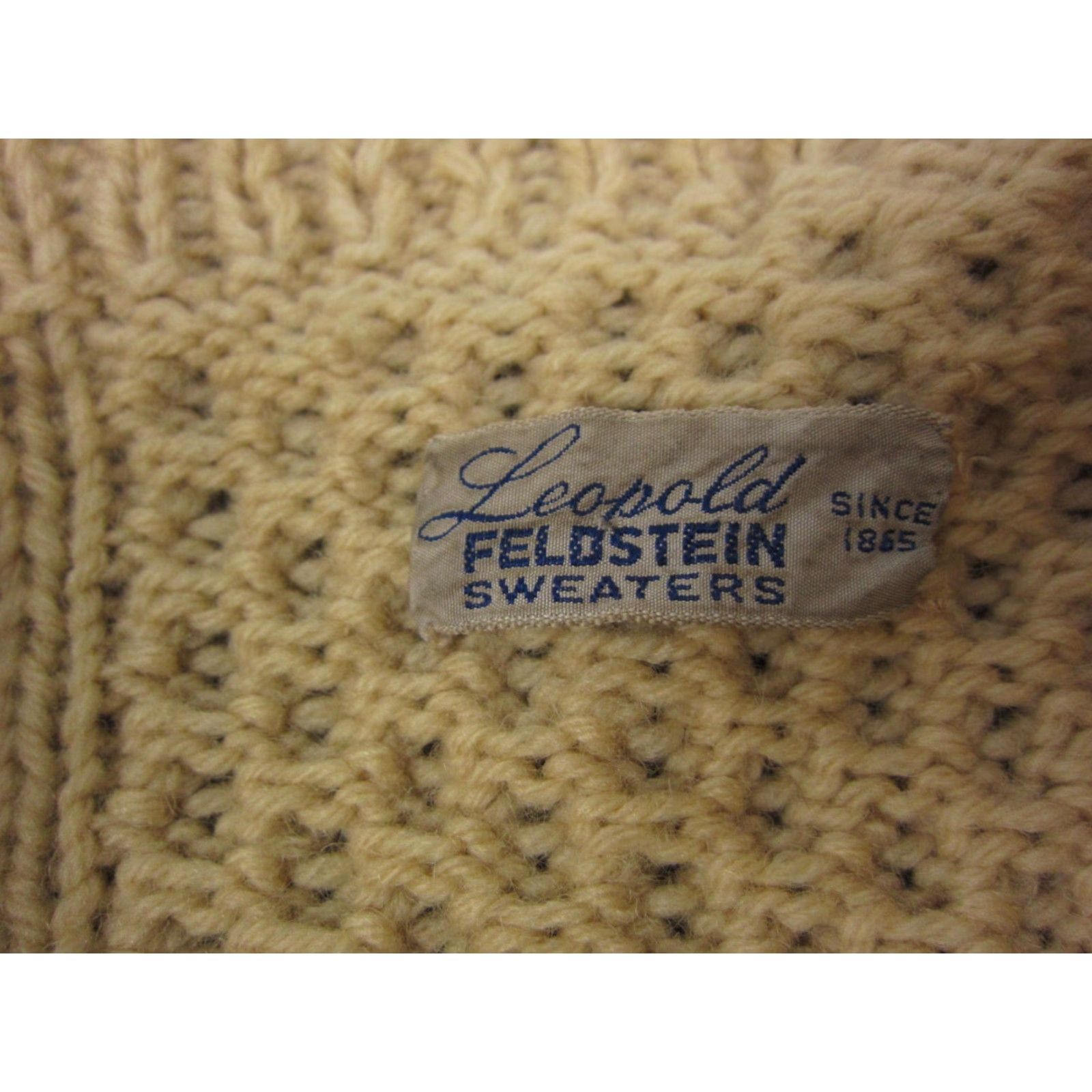 Vintage VINTAGE Mens 44 Brown Wool Cable-Knit Sweater Cardigan 50s 60s True Vintage Crew Neck Size US XXL / EU 58 / 5 - 6 Thumbnail