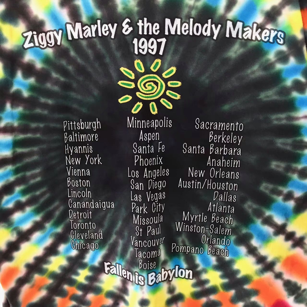 Vintage 1997 ZIGGY MARLEY & THE MELODY MAKERS FALLEN IS BABYLON TEE Size US XL / EU 56 / 4 - 4 Thumbnail