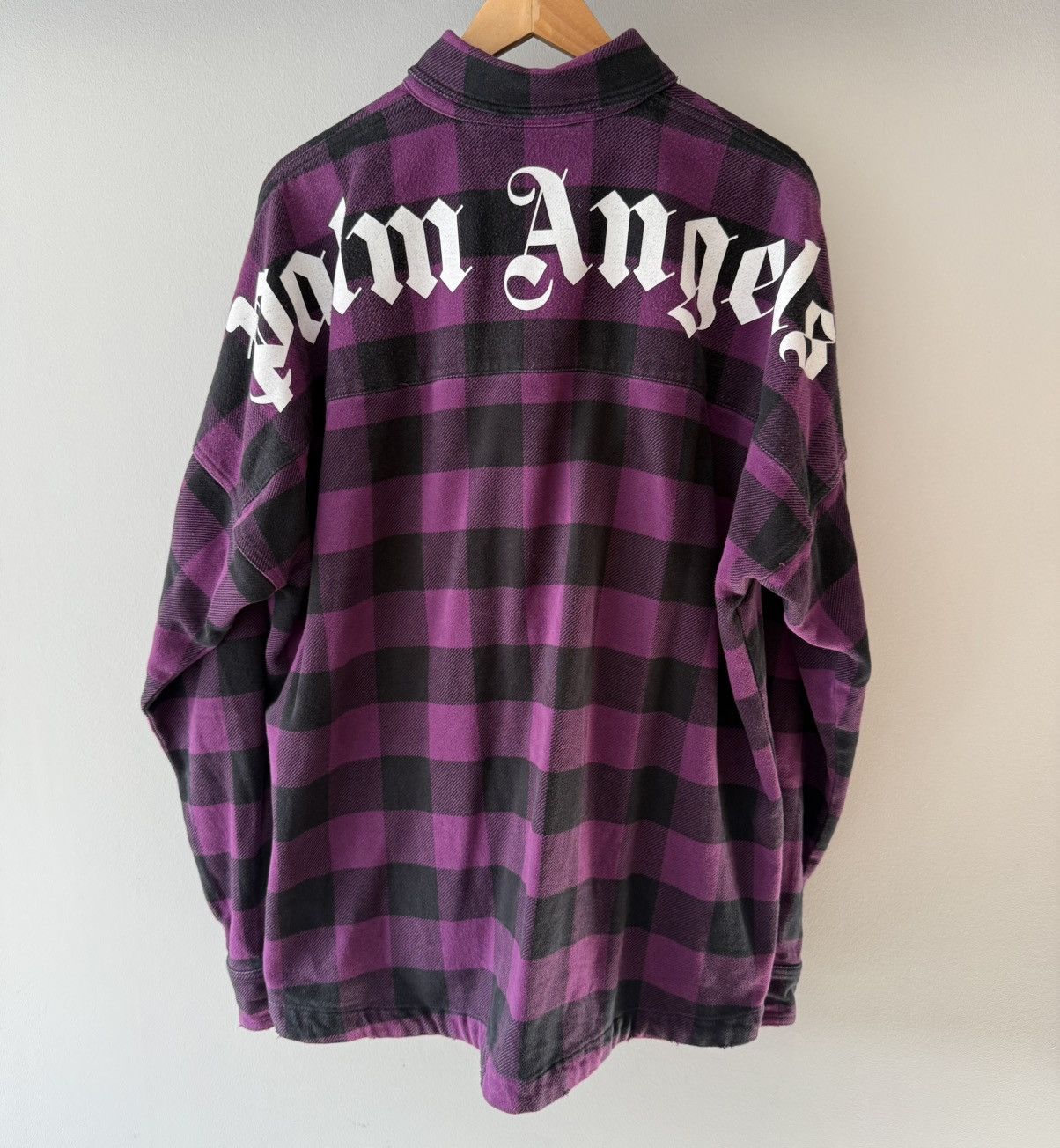 Palm Angels Palm Angels Logo-Print Checkered Overshirt Size US M / EU 48-50 / 2 - 1 Thumbnail