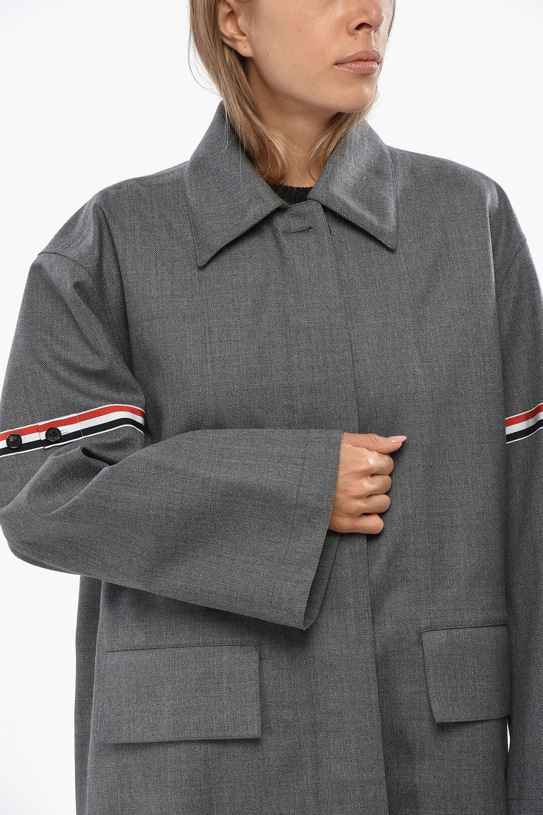 Thom Browne og1mm0426 Wool And Nylon Coat in Grey Size M / US 6-8 / IT 42-44 - 3 Thumbnail