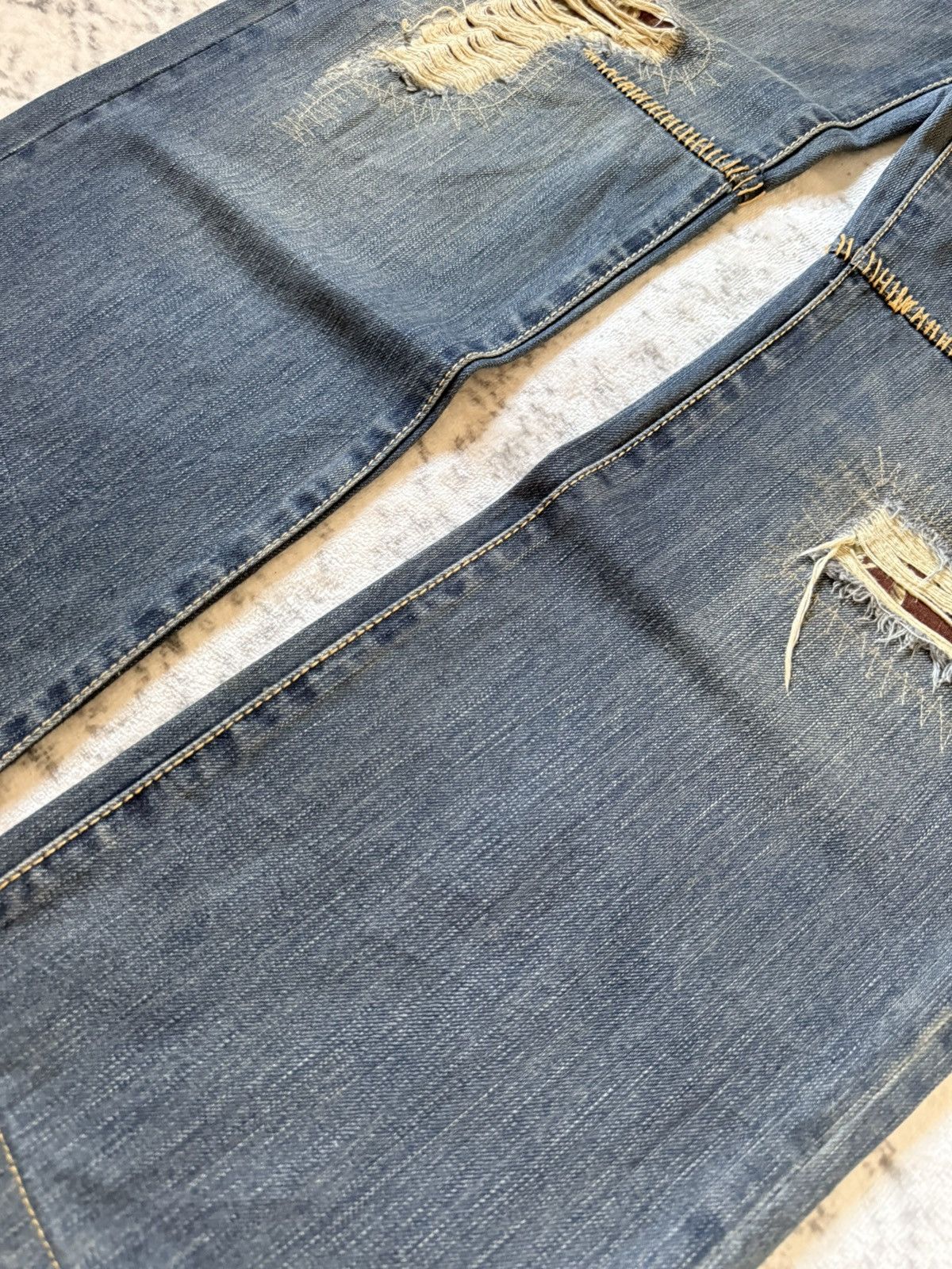 Japanese Brand Osaka Big Train Japan Over Stitch Boro Yakuza Jeans Size US 32 / EU 48 - 13 Thumbnail