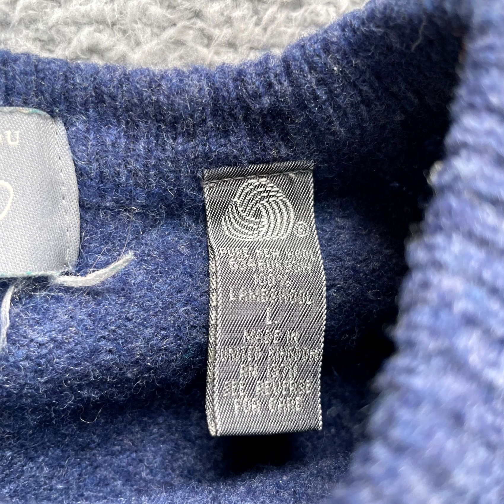 Lord & Taylor LORD & TAYLOR Sweater Mens Large Blue Heathered Wool Ribbed Tight-Knit Classic Pullover Knit Crew Neck Casual Business Travel Boys? Size US L / EU 52-54 / 3 - 4 Thumbnail