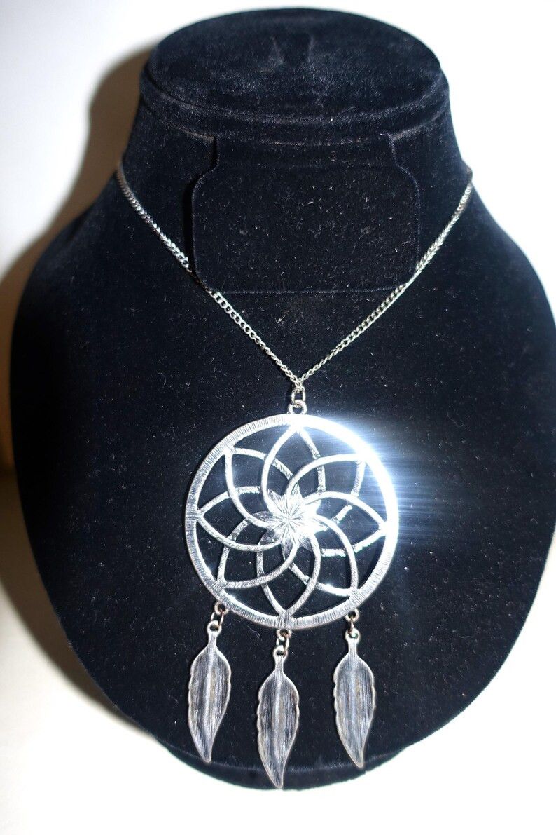 Vintage Silver tone Dream Catcher Necklace 16" Size ONE SIZE - 5 Thumbnail