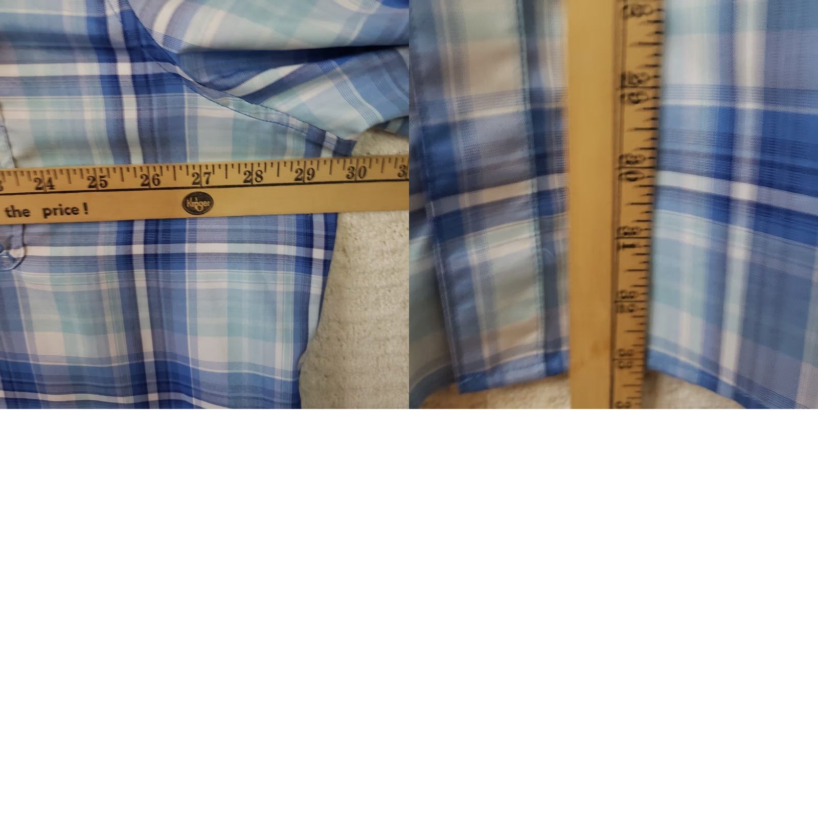 Vintage Ocean & Coast Mens Button-Up Shirt 2XL Blue Plaid Lightweight Vented Camp Shirt Outdoor Casual Workwear Shirt Size US XXL / EU 58 / 5 - 9 Thumbnail