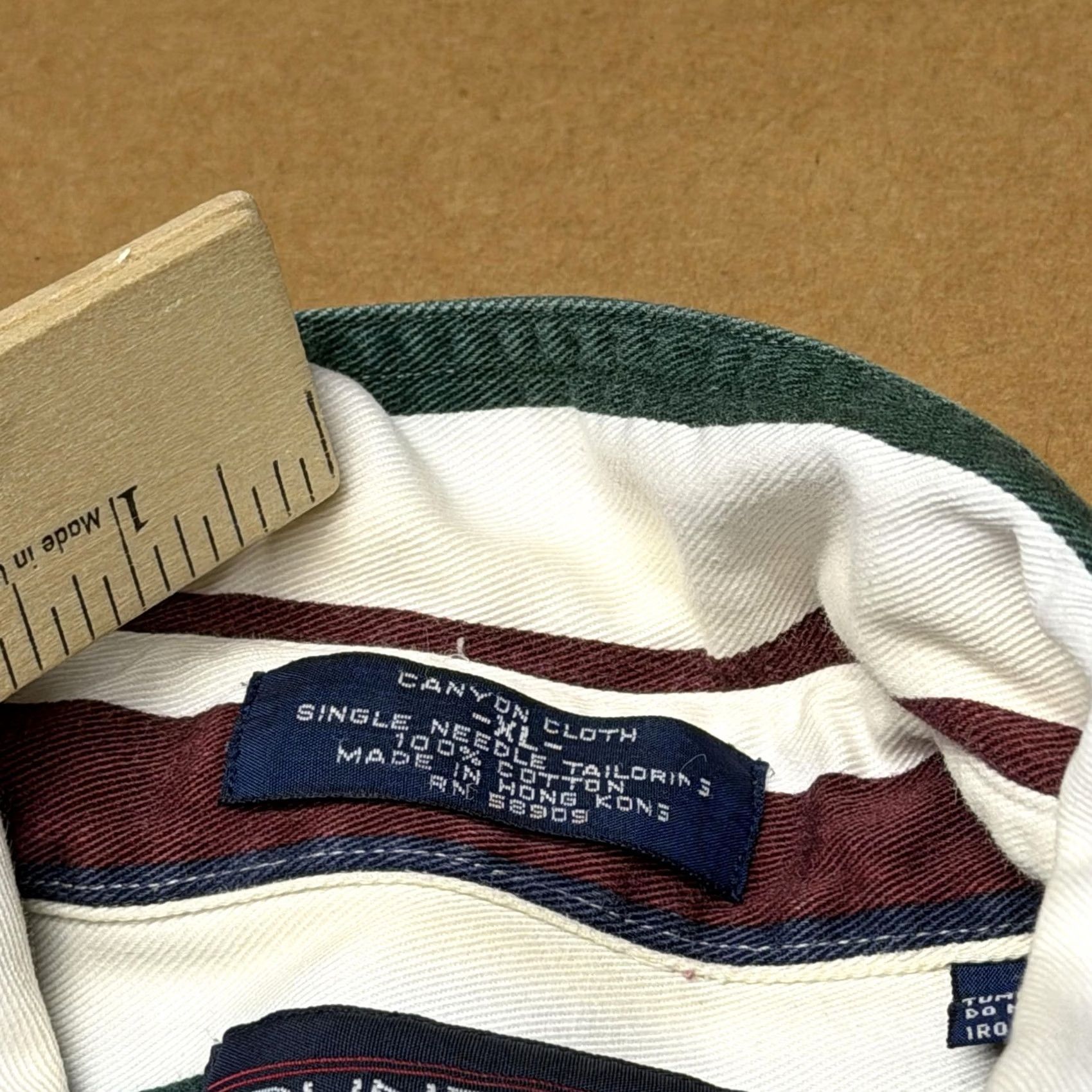 Roundtree & Yorke VINTAGE Roundtree & Yorke Shirt Mens XL Striped Long Sleeve Hong Kong 90s Size US XL / EU 56 / 4 - 3 Thumbnail