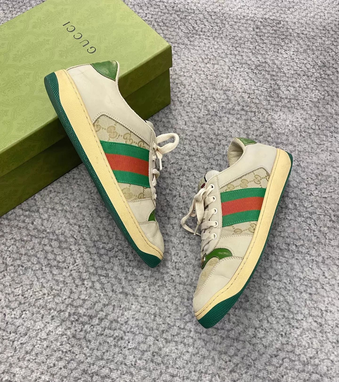 Gucci GUCCI Screener GG Enamel Dirty Sneaker UK8/EU42 Size US 9 / EU 42 - 3 Thumbnail