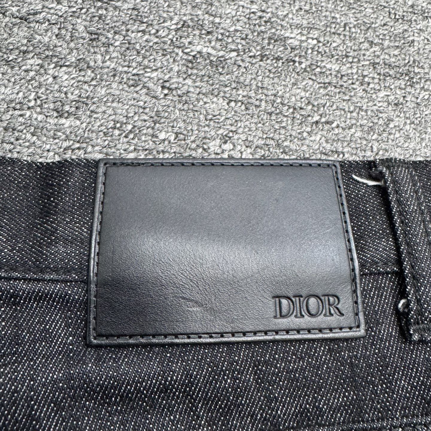 Dior Unique Denim Pants with Logo Cuff.