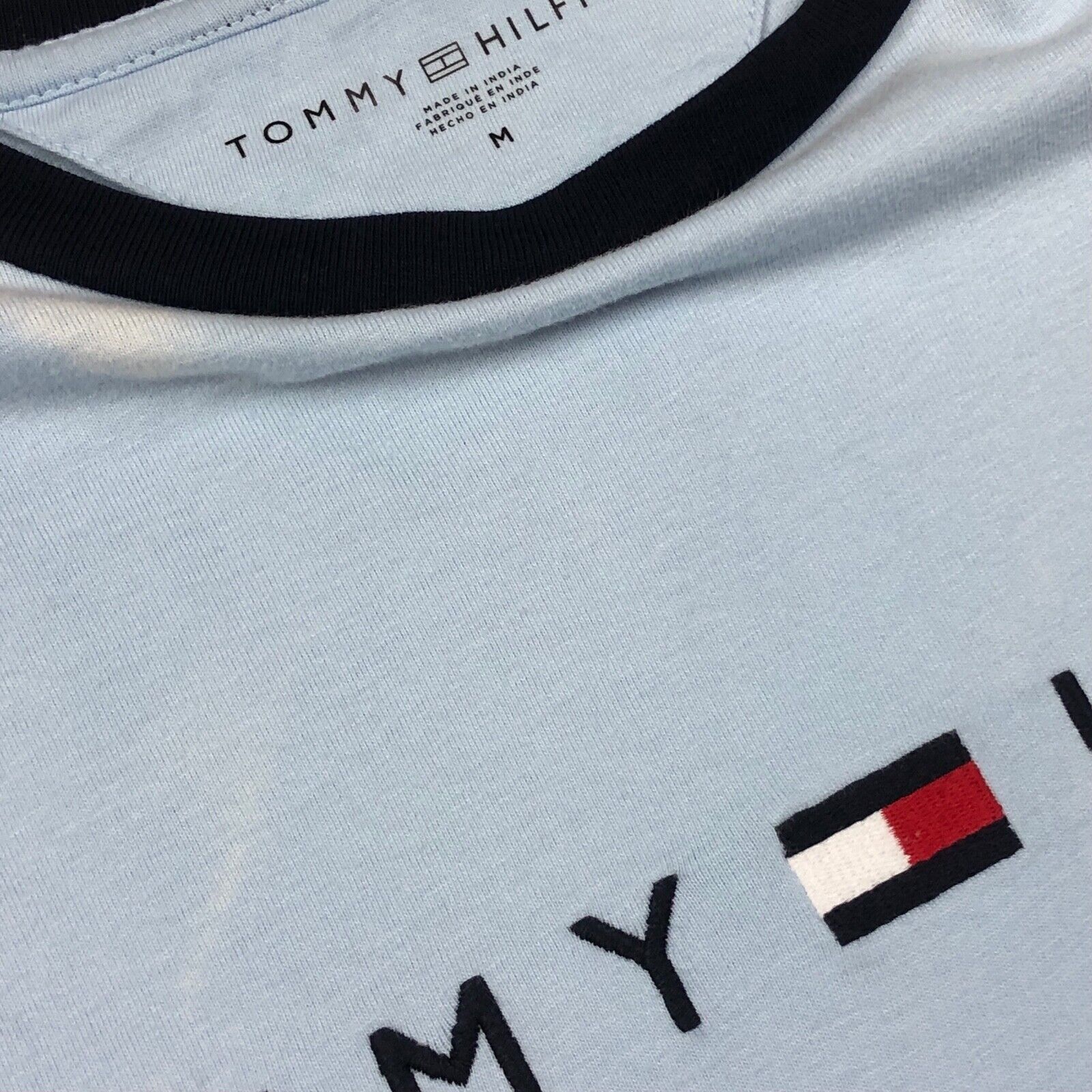 Tommy Hilfiger Tommy Hilfiger Spellout Light Blue Ringer Tee T Shirt Medium Size US M / EU 48-50 / 2 - 3 Thumbnail