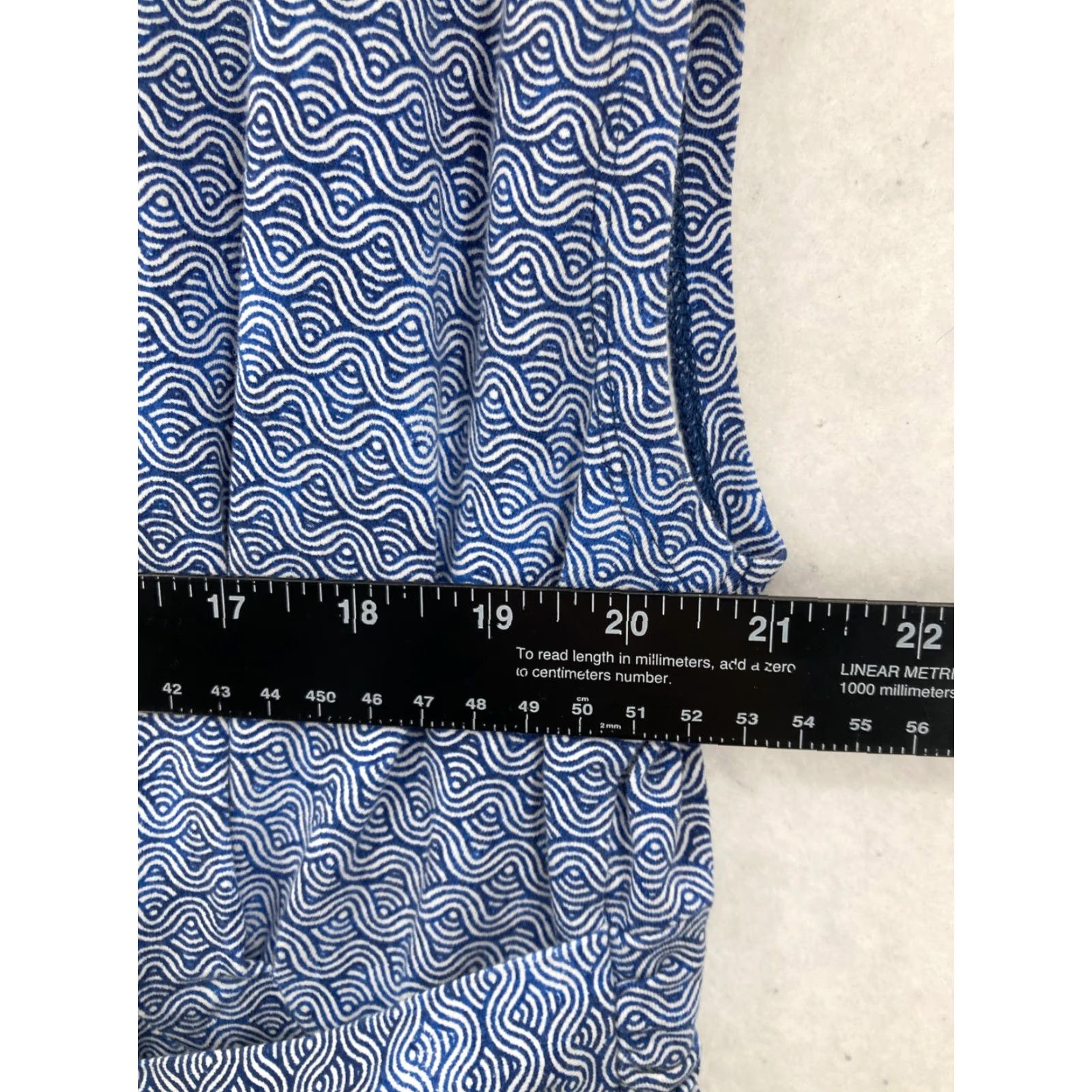 Lands' End Lands' End Dress Womens 2X Blue Wave Print Knot Front Scoop Neck Stretch A-Line Size XXL / US 16-18 / IT 52-54 - 6 Thumbnail