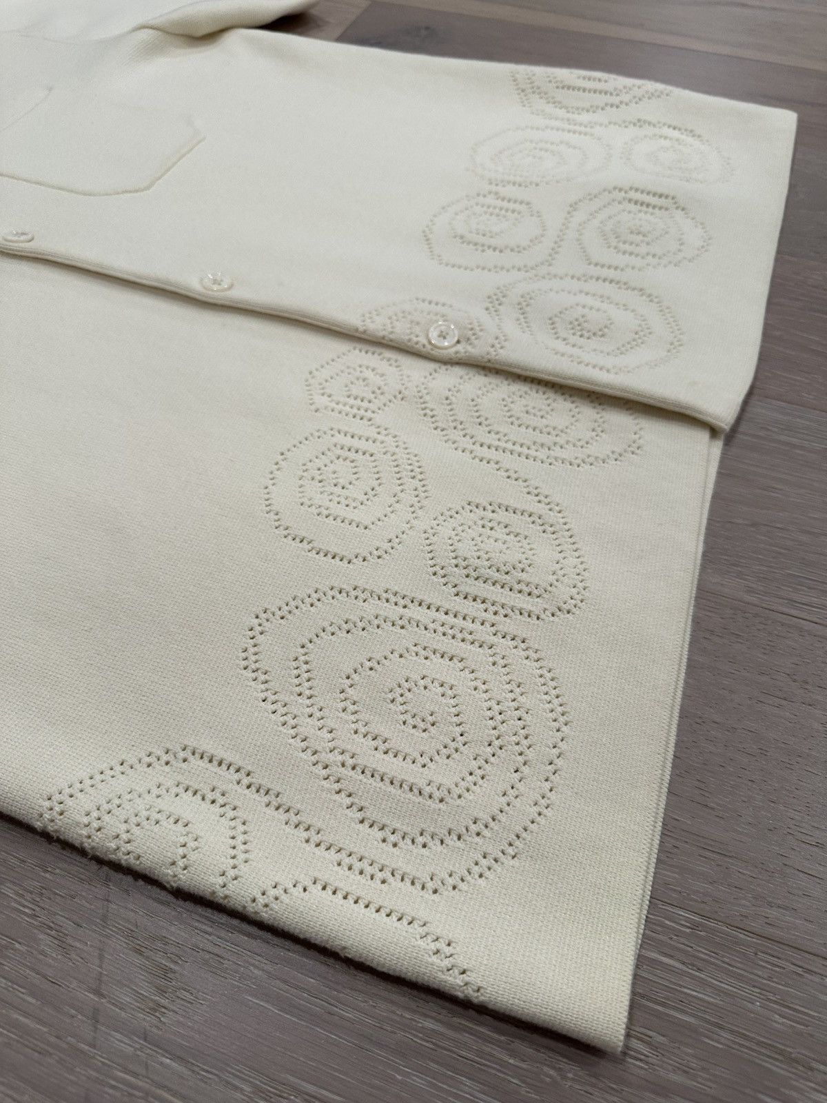 Stussy STUSSY PERFORATED SWIRL KNIT SHIRT NATURAL | Grailed