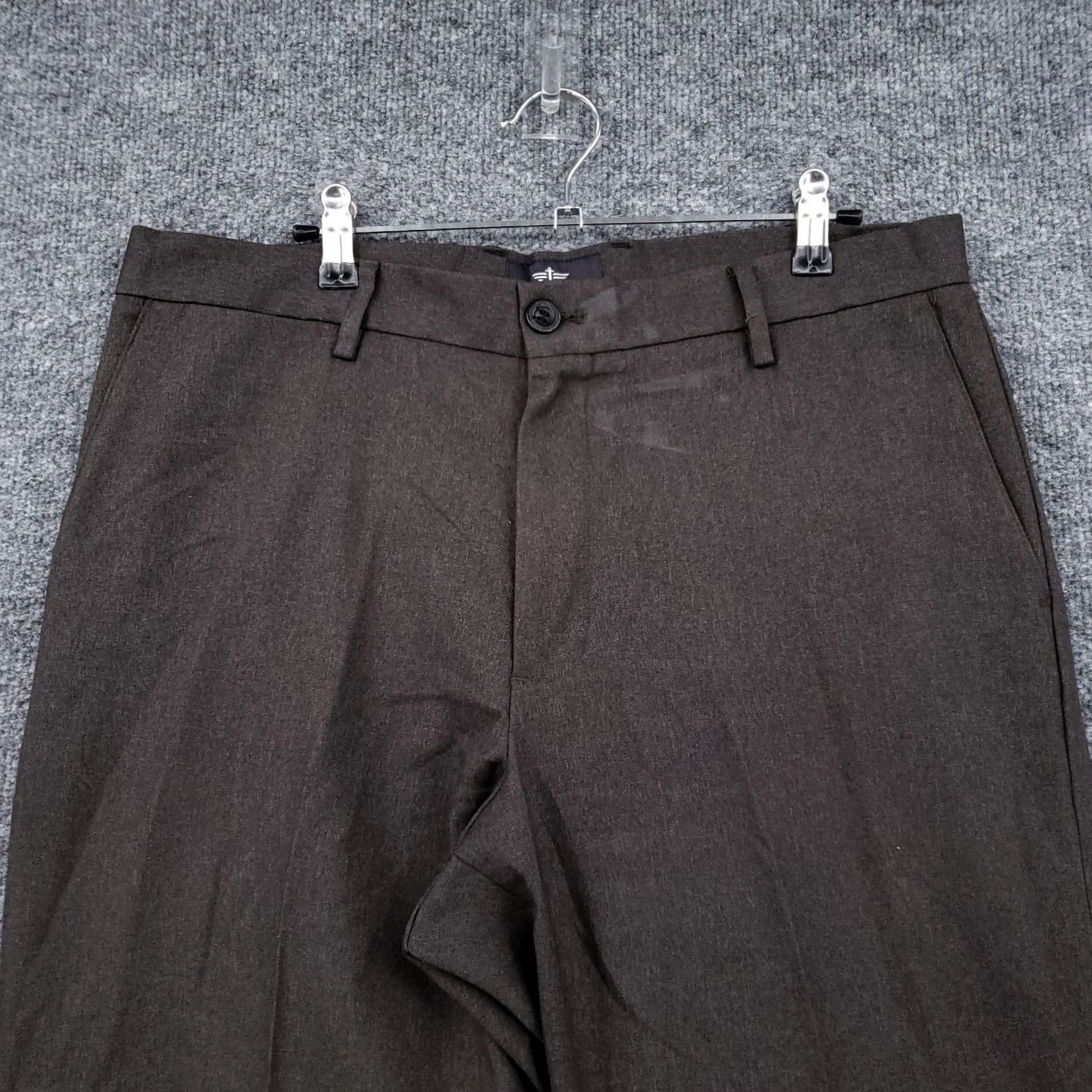 Dockers DOCKERS Dress Pants Mens 34x29 Gray Mid-Rise Straight Fit Flat Front Zip Front Slacks Size US 34 / EU 50 - 6 Thumbnail