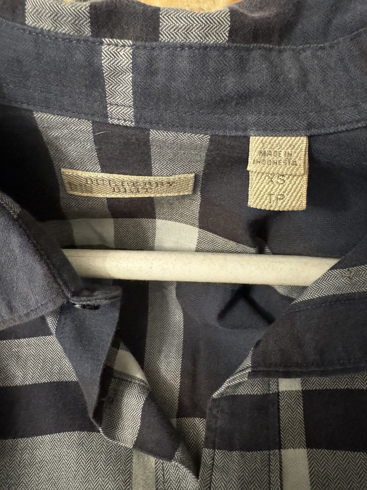 Burberry Men’s Burberry Brit Shirt Small Blue Nova Check Navy Size US XS / EU 42 / 0 - 4 Thumbnail