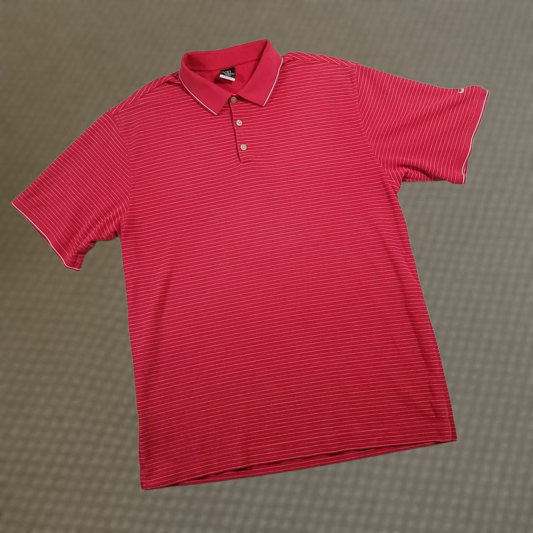 Nike VINTAGE Nike Golf Polo Shirt Mens XL Red Striped Dri-Fit Embroidered Logo Shirt Size US XL / EU 56 / 4 - 1 Thumbnail