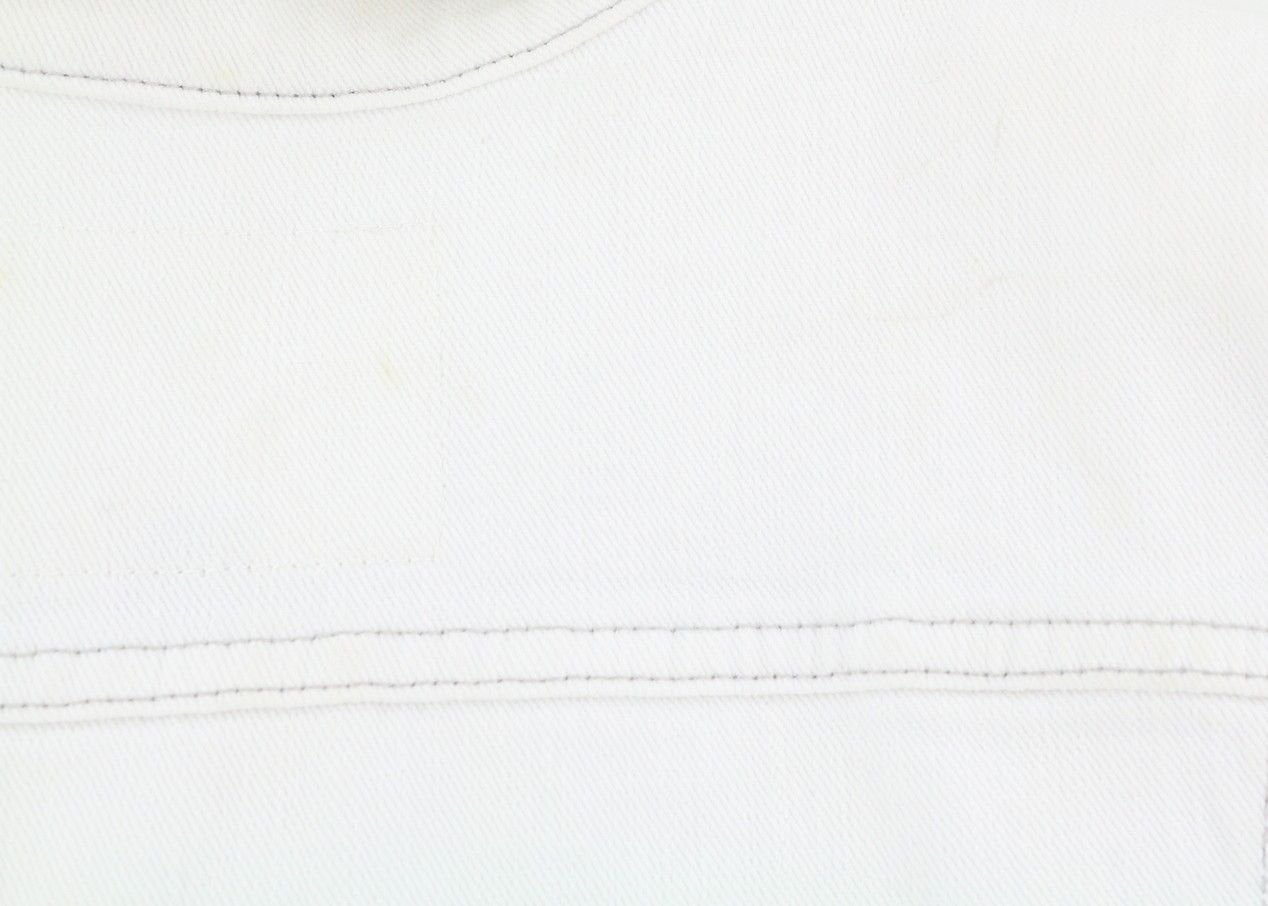 R13 KELSEY SHIRRING DENIM M Ibrooke White Shoulder Pads 86173 Size M / US 6-8 / IT 42-44 - 16 Thumbnail