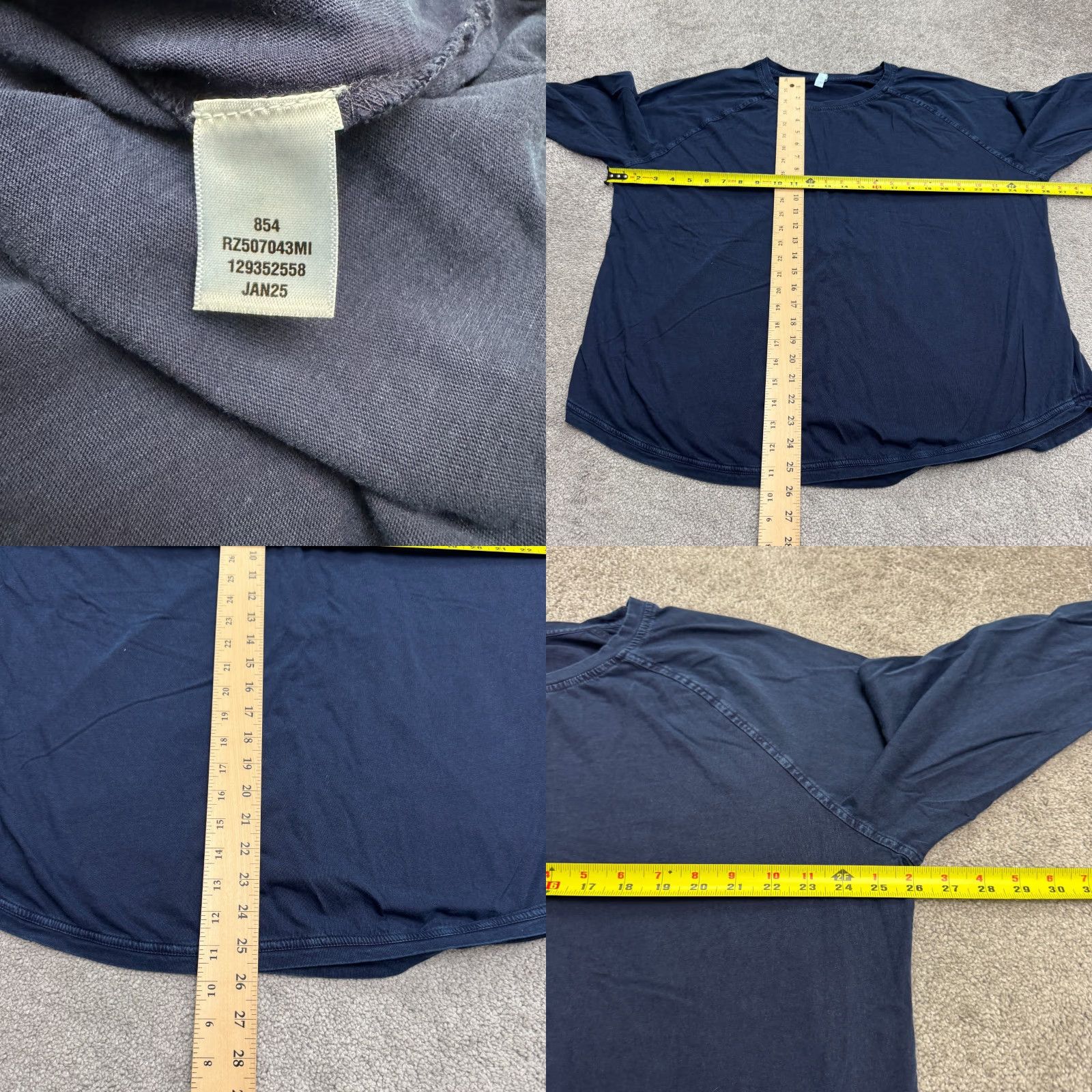 Vintage Z Zella Sweatshirt Womens XS Navy Blue Thumbholes Crew Neck Activewear Pullover Size XS / US 0-2 / IT 36-38 - 8 Thumbnail