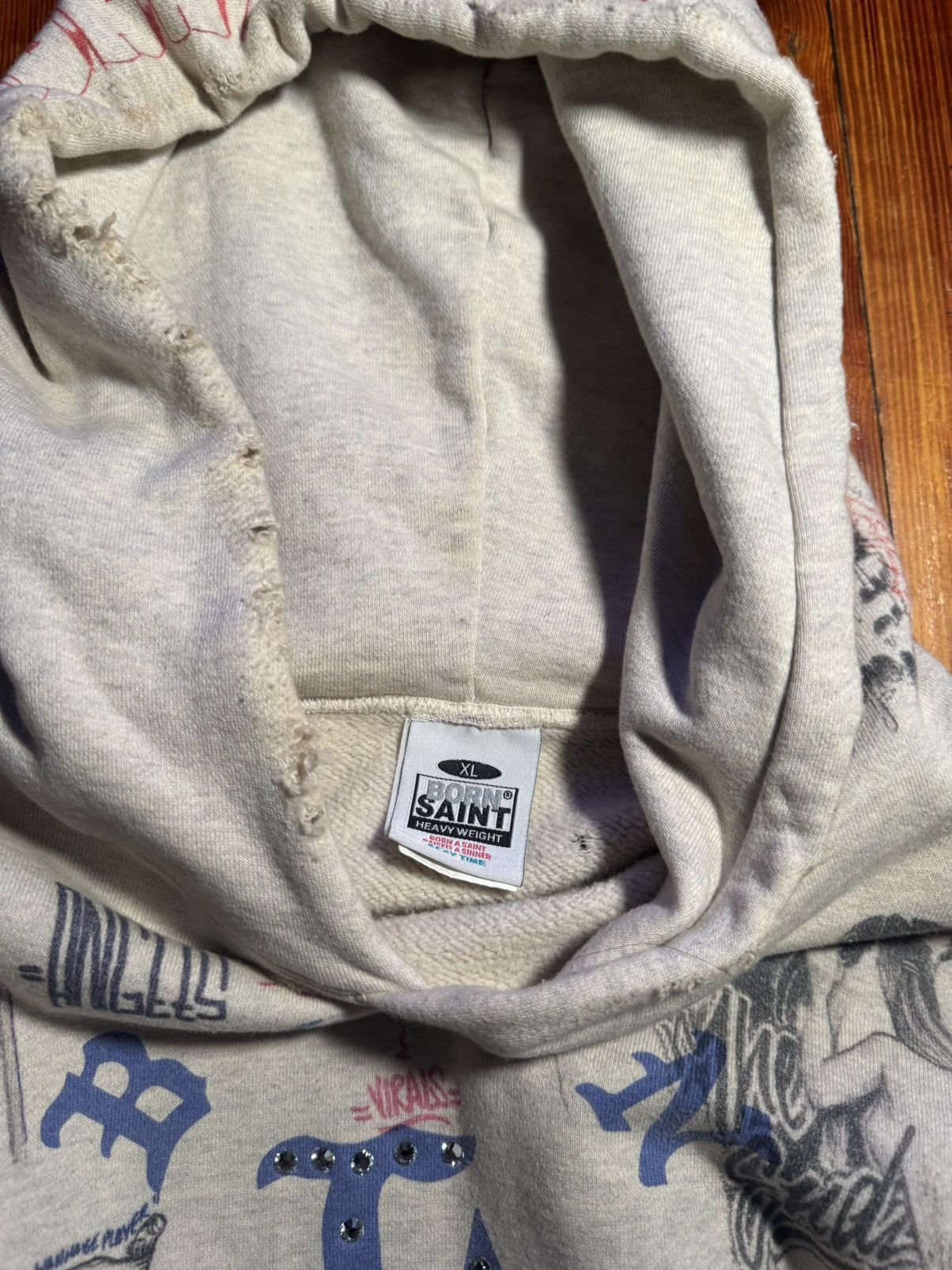Saint Michael Saint Michael Born x Raised Graffiti Hoodie Size US XL / EU 56 / 4 - 6 Thumbnail