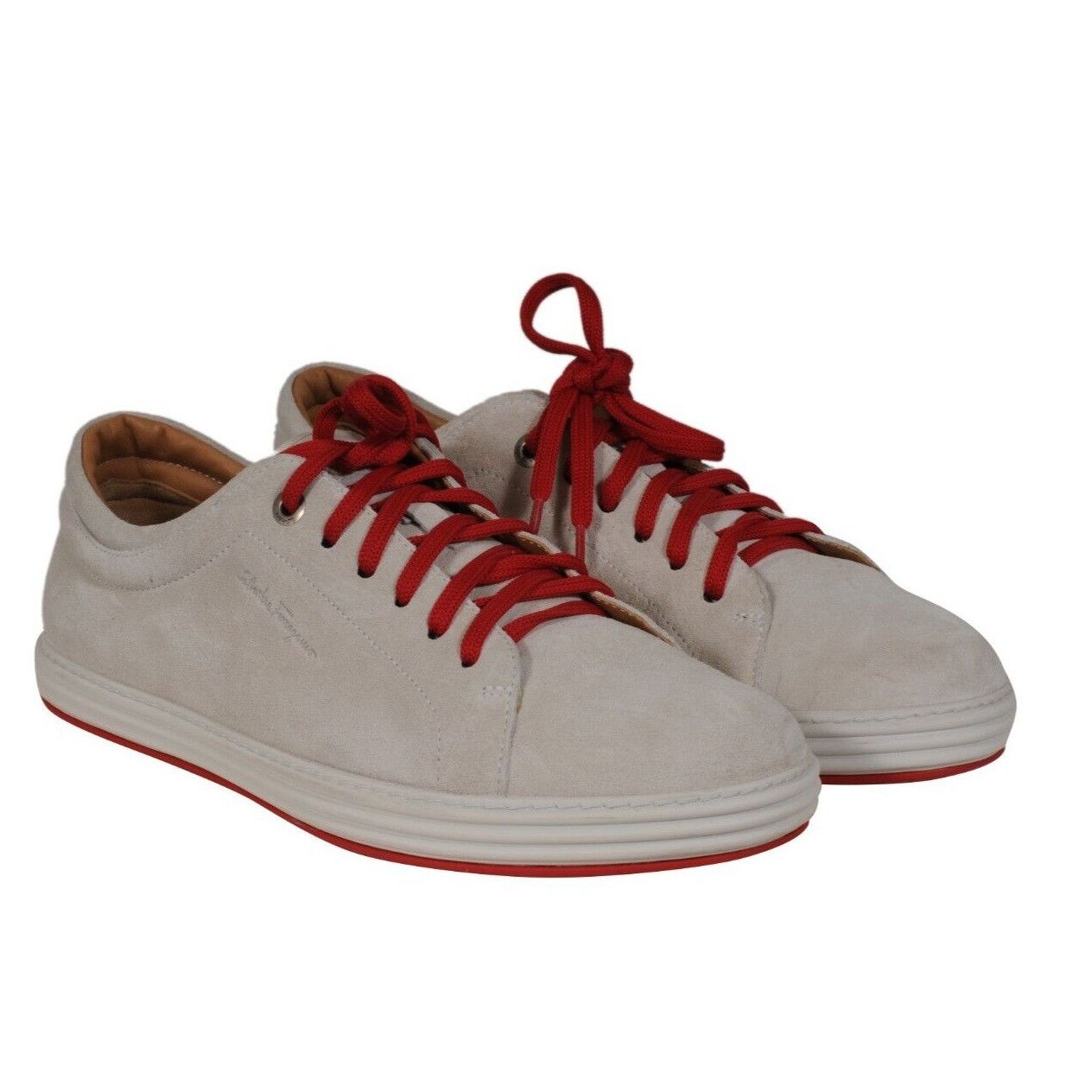 Salvatore Ferragamo Low Top Sneakers Beige - 02599 Size US 11 / EU 44 - 13 Thumbnail