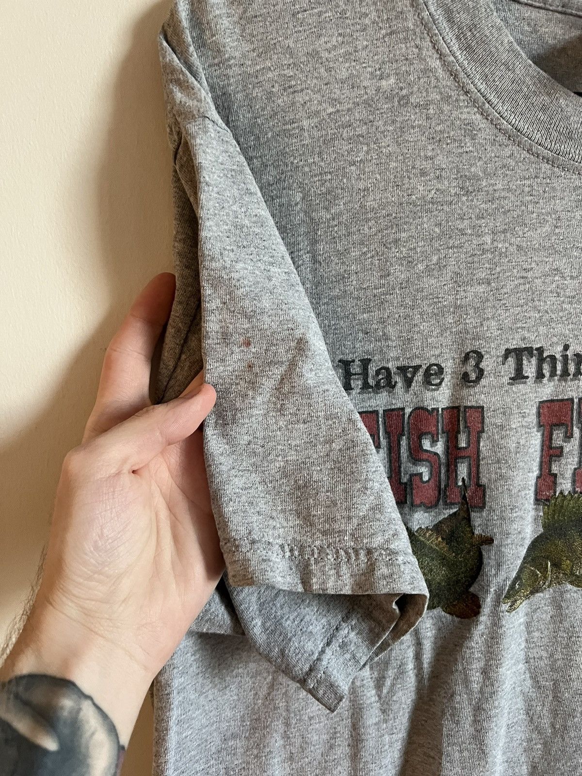 Vintage Vintage 90s Funny Fish Nature Bass Shirt Size US L / EU 52-54 / 3 - 4 Thumbnail