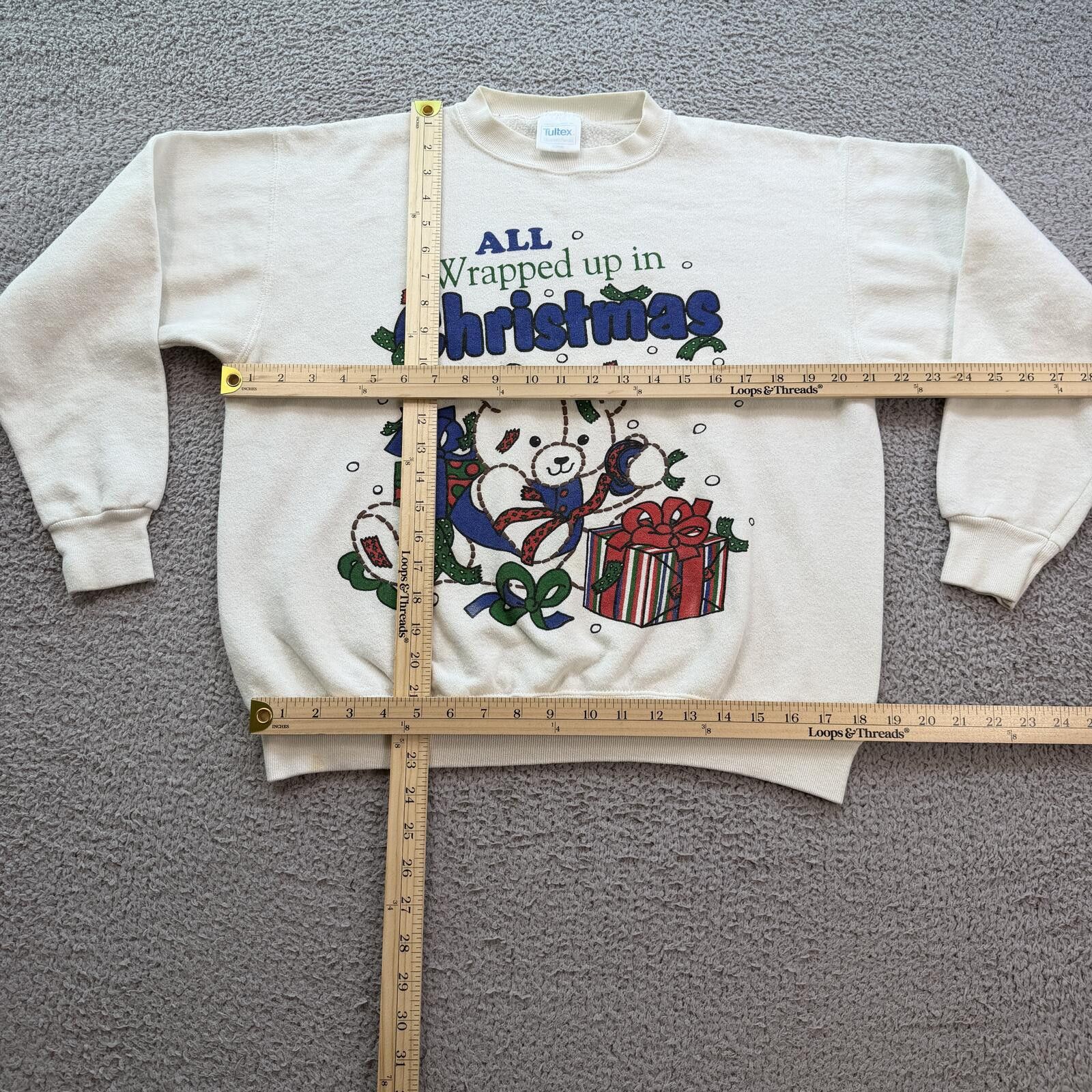 Tultex Vintage 90s Tultex Teddy Bear Sweatshirt L Holiday Crewneck Size L / US 10 / IT 46 - 3 Thumbnail