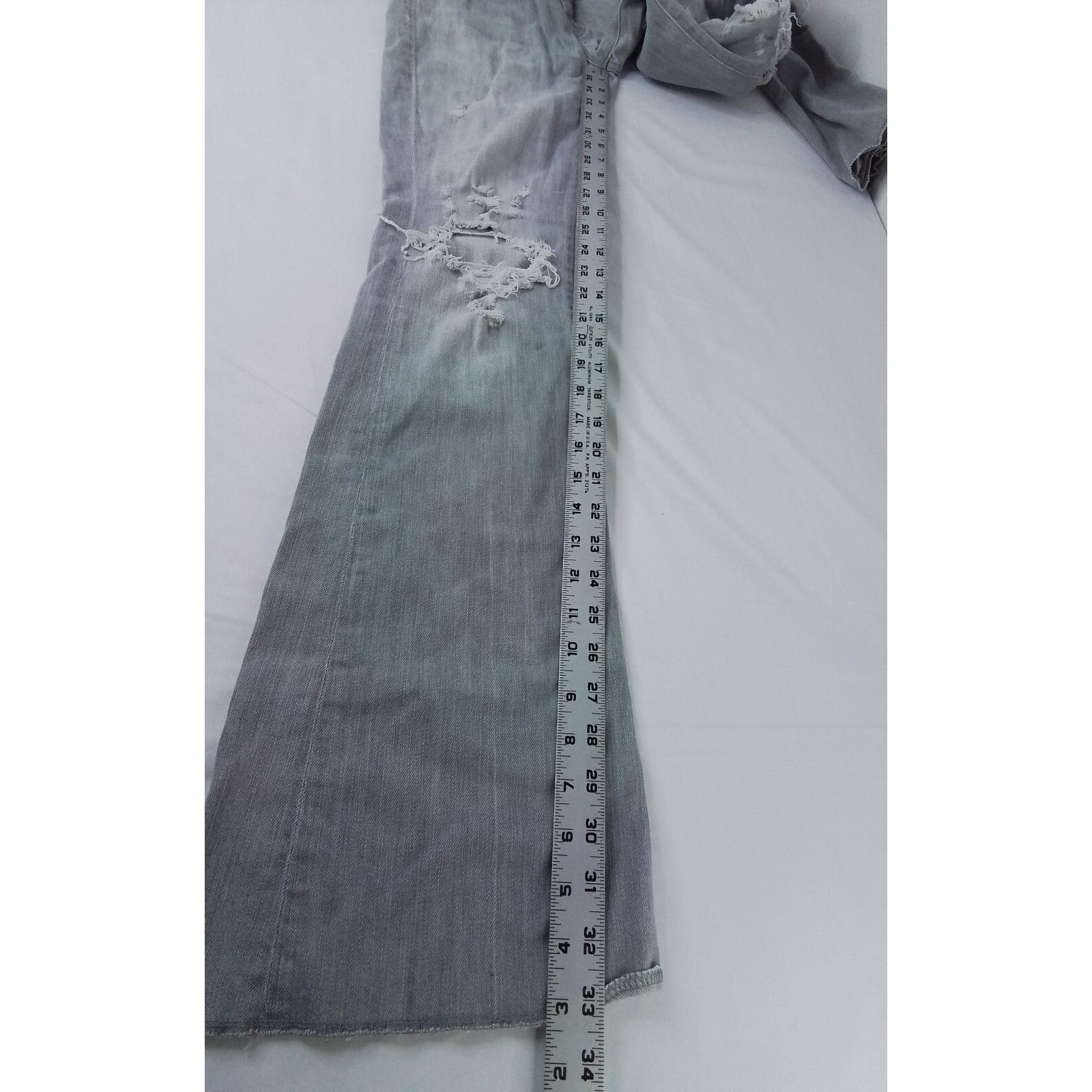 MOTHER Mother Denim Jeans Women's 30 Gray Flare Distressed Size 30" / US 8 / IT 44 - 7 Thumbnail