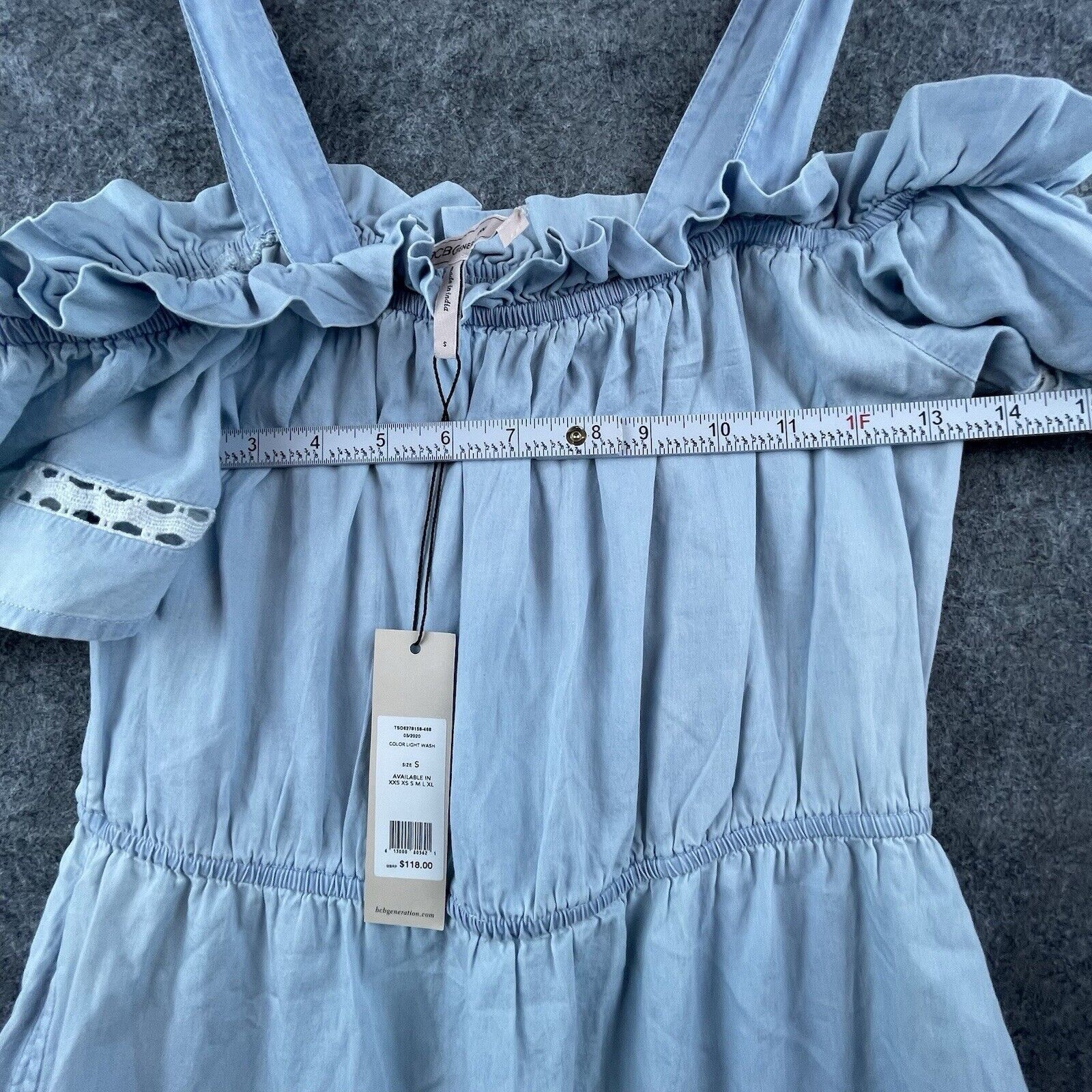 Bcbgmaxazria BCBGeneration Dress Small Country Peasant Tiered Ruffle Size S / US 4 / IT 40 - 3 Thumbnail