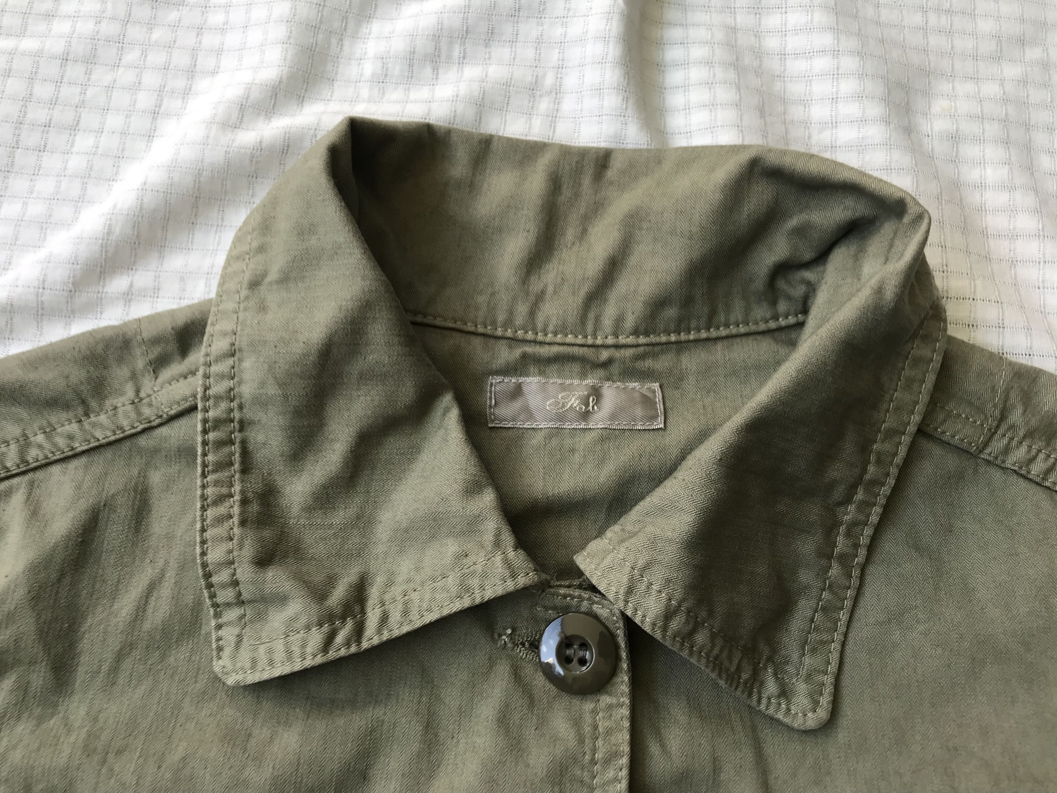 FOB Factory (J163) F.O.B. Factory Studio ECRU Army Green Cotton Jacket Size M / US 6-8 / IT 42-44 - 2 Thumbnail